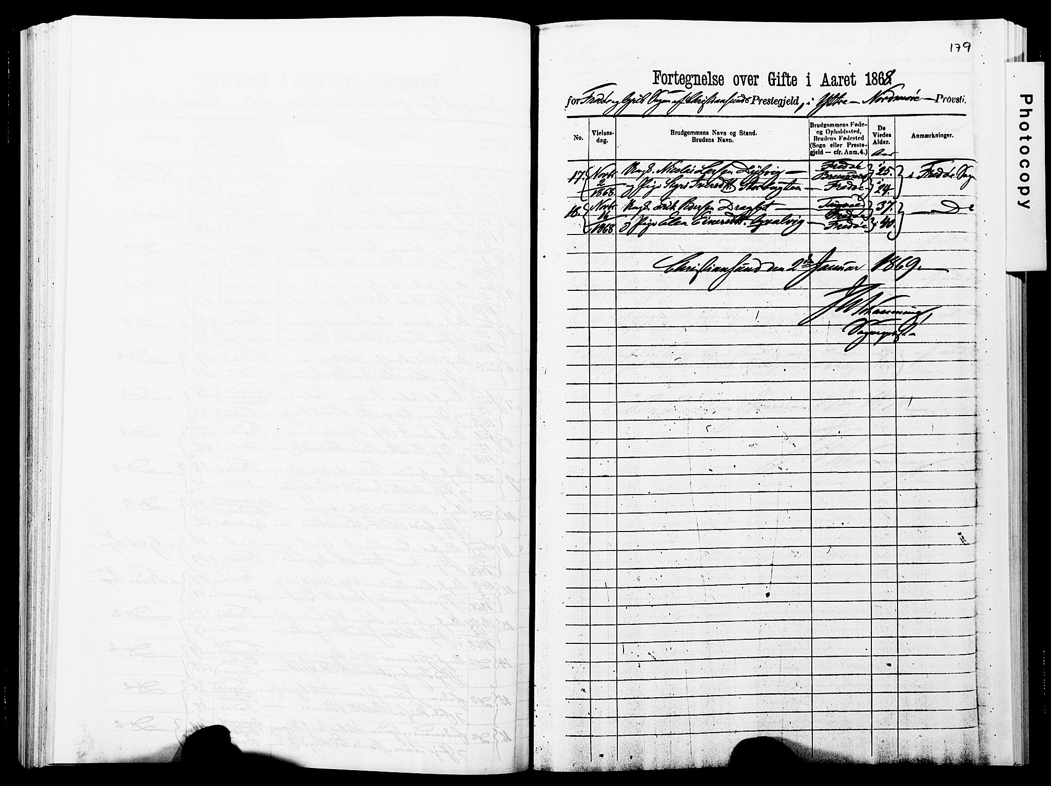 Ministerialprotokoller, klokkerbøker og fødselsregistre - Møre og Romsdal, AV/SAT-A-1454/572/L0857: Parish register (official) no. 572D01, 1866-1872, p. 179