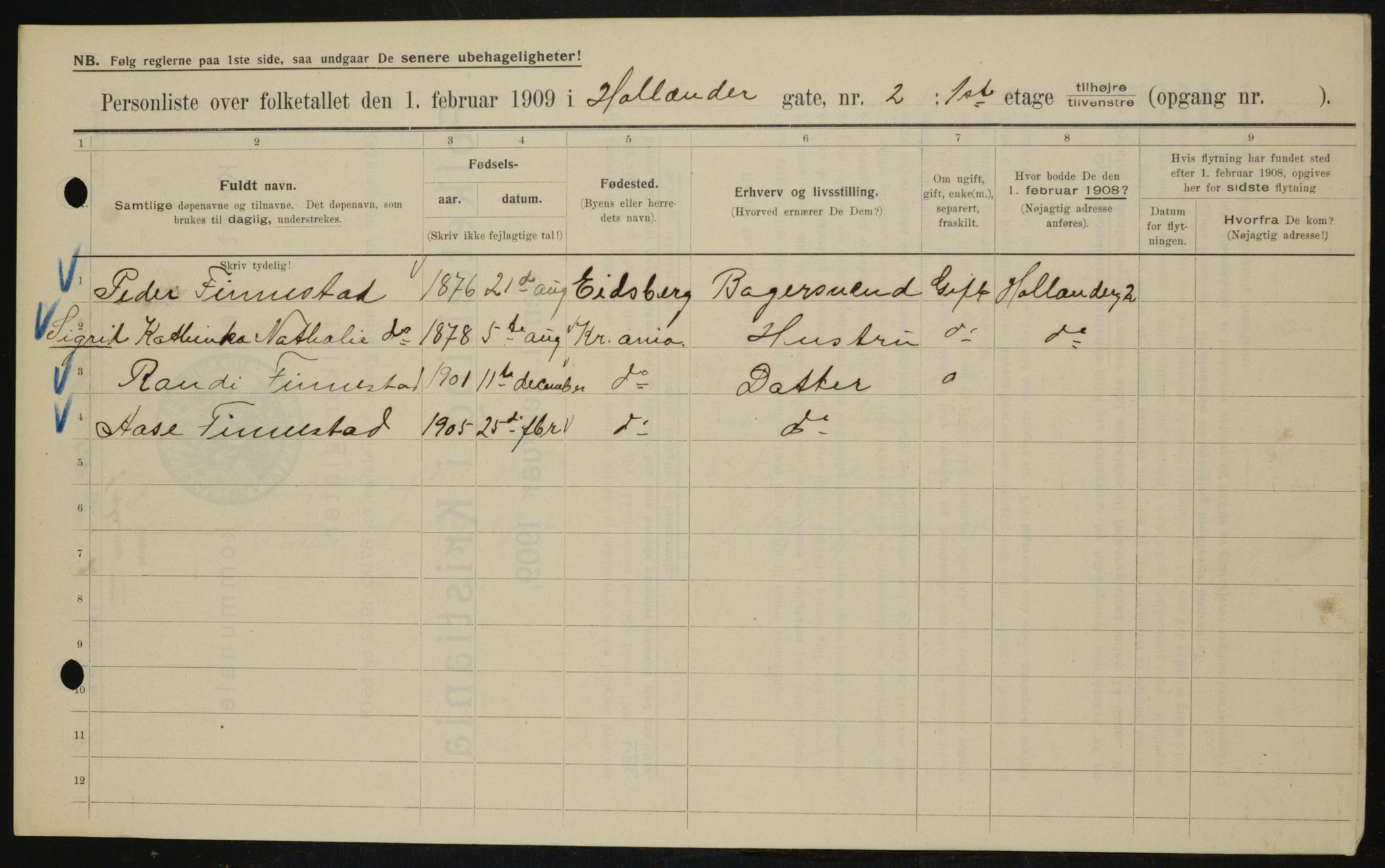 OBA, Municipal Census 1909 for Kristiania, 1909, p. 36841