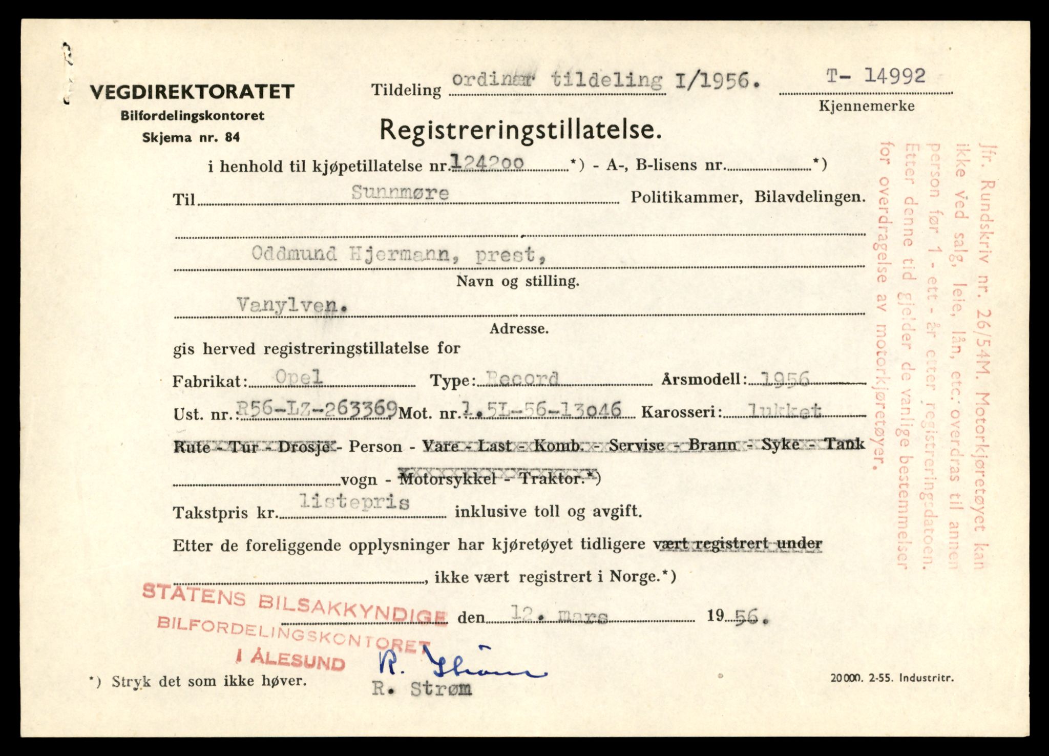 Møre og Romsdal vegkontor - Ålesund trafikkstasjon, AV/SAT-A-4099/F/Fe/L0049: Registreringskort for kjøretøy T 14864 - T 18613, 1927-1998, p. 3097