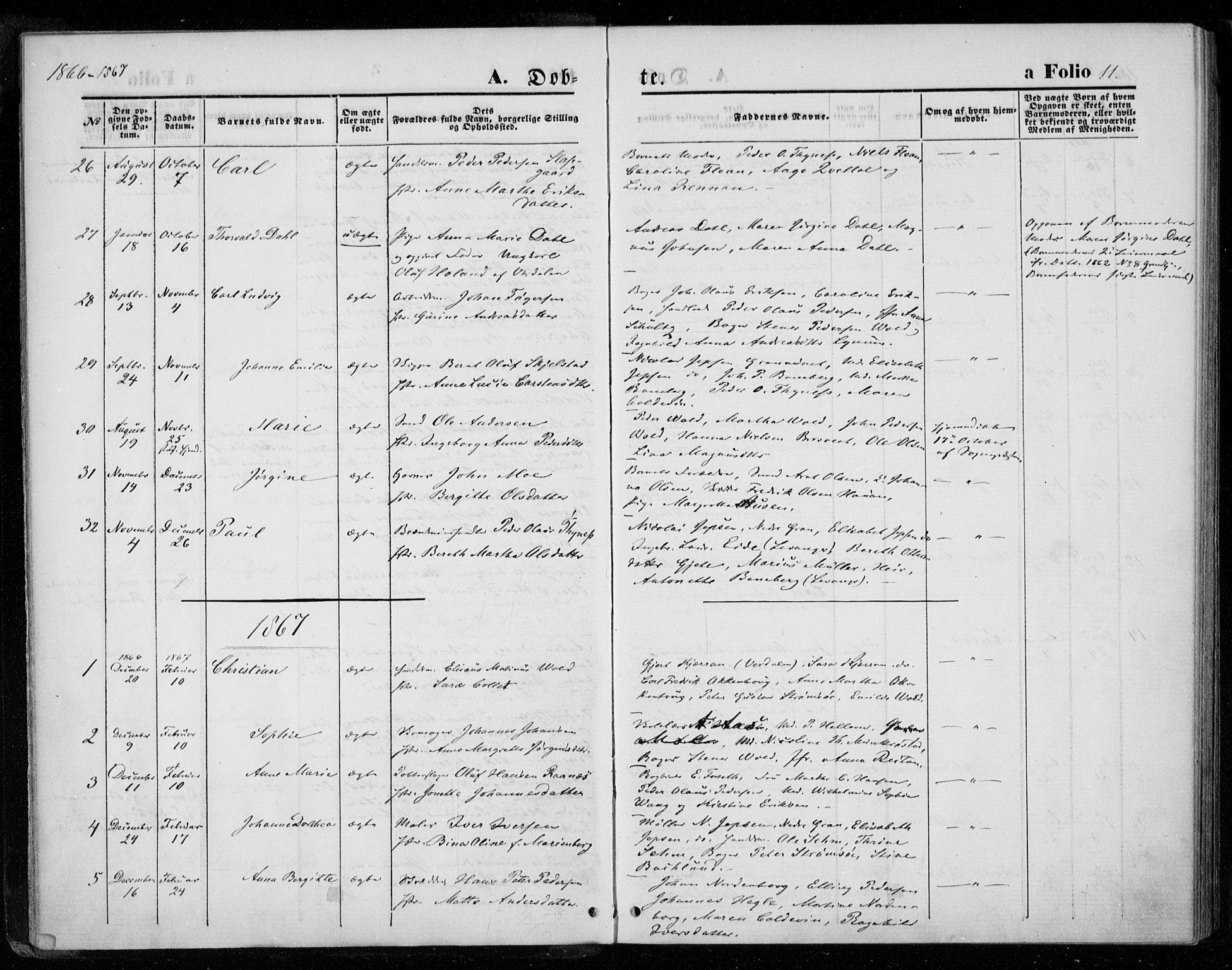 Ministerialprotokoller, klokkerbøker og fødselsregistre - Nord-Trøndelag, AV/SAT-A-1458/720/L0186: Parish register (official) no. 720A03, 1864-1874, p. 11