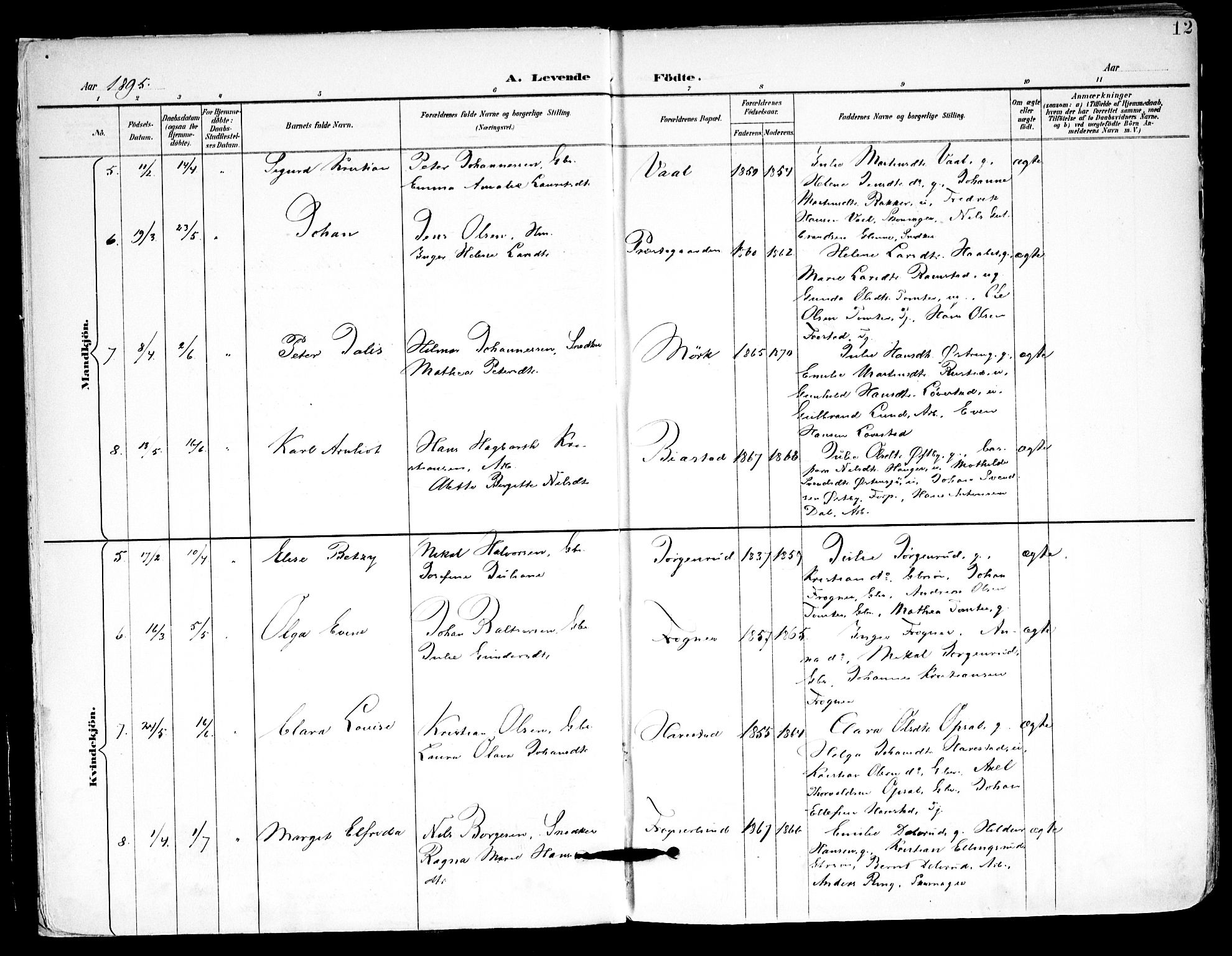 Kråkstad prestekontor Kirkebøker, SAO/A-10125a/F/Fa/L0010: Parish register (official) no. I 10, 1893-1931, p. 12