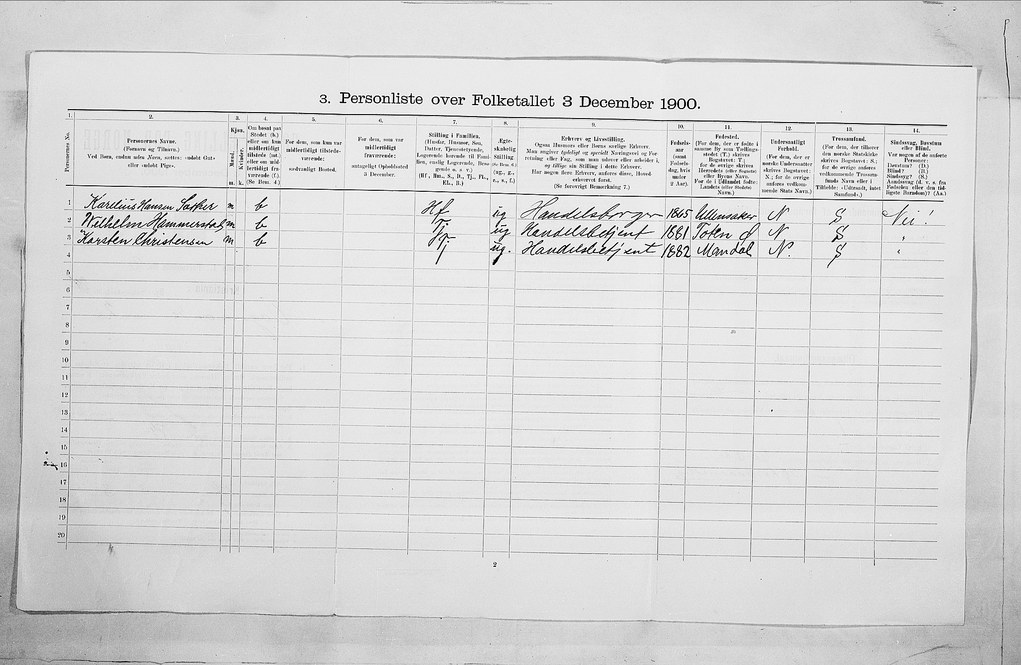 SAO, 1900 census for Kristiania, 1900, p. 113607