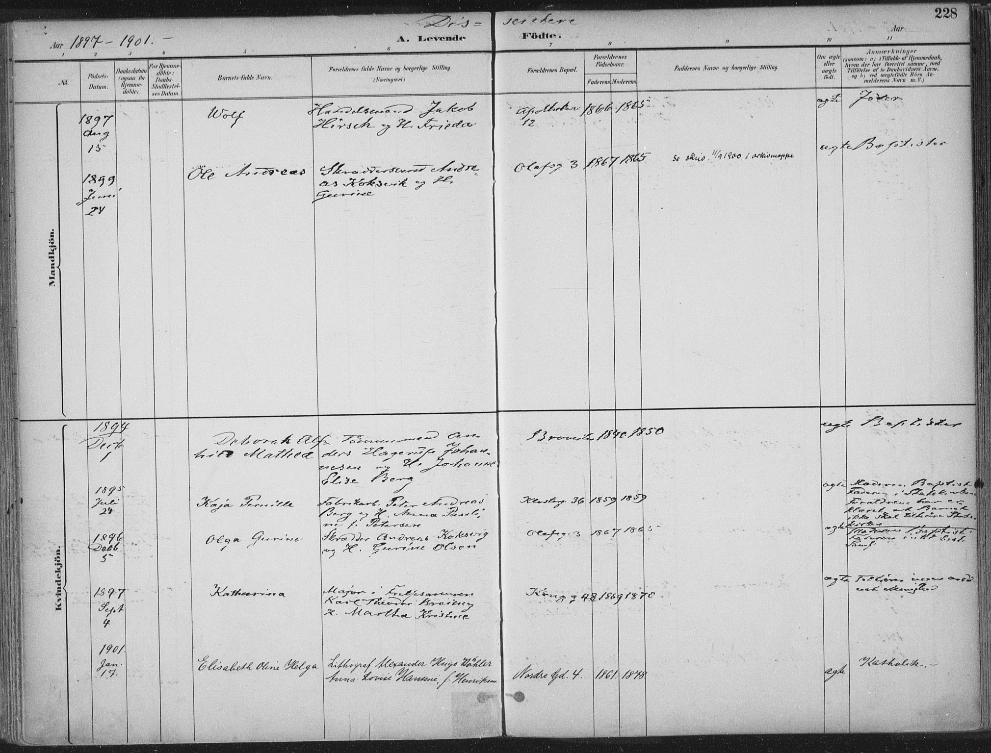 Ministerialprotokoller, klokkerbøker og fødselsregistre - Sør-Trøndelag, SAT/A-1456/601/L0062: Parish register (official) no. 601A30, 1891-1911, p. 228