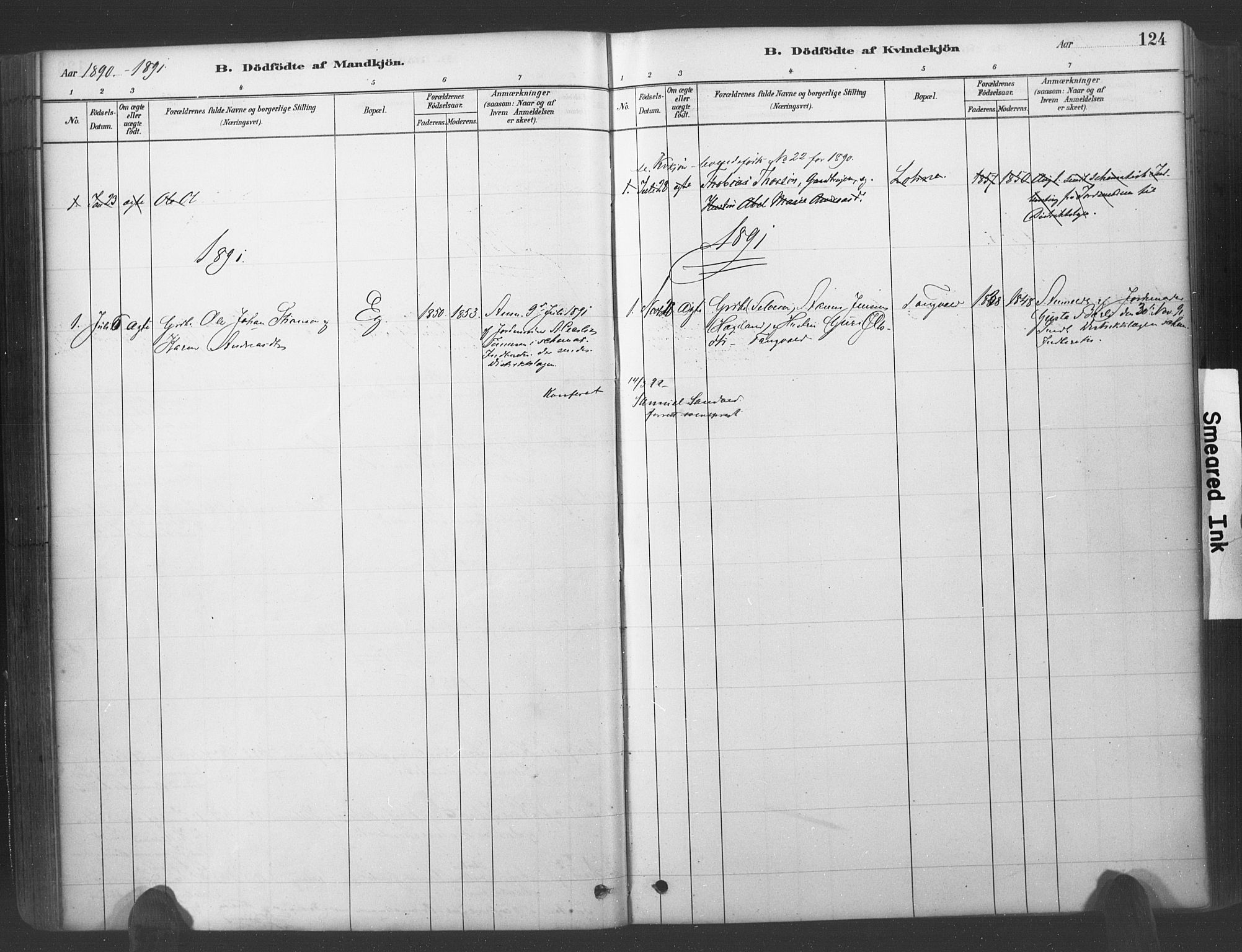Søgne sokneprestkontor, SAK/1111-0037/F/Fa/Fab/L0012: Parish register (official) no. A 12, 1880-1891, p. 124