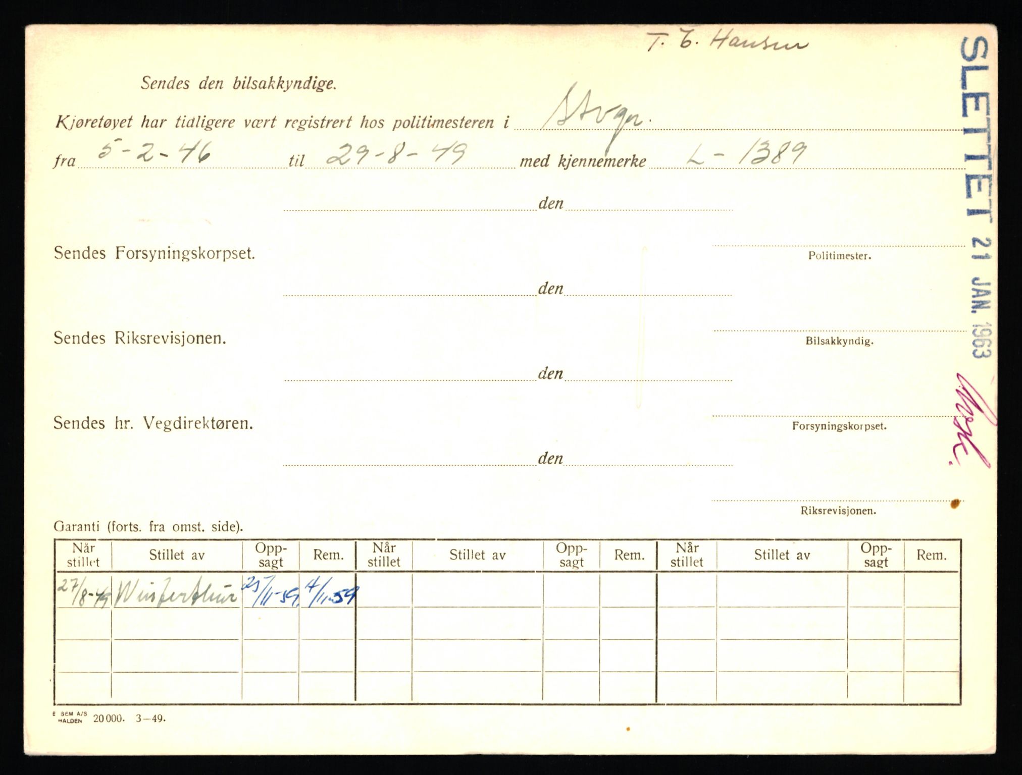 Stavanger trafikkstasjon, AV/SAST-A-101942/0/F/L0032: L-17600 - L-18149, 1930-1971, p. 808