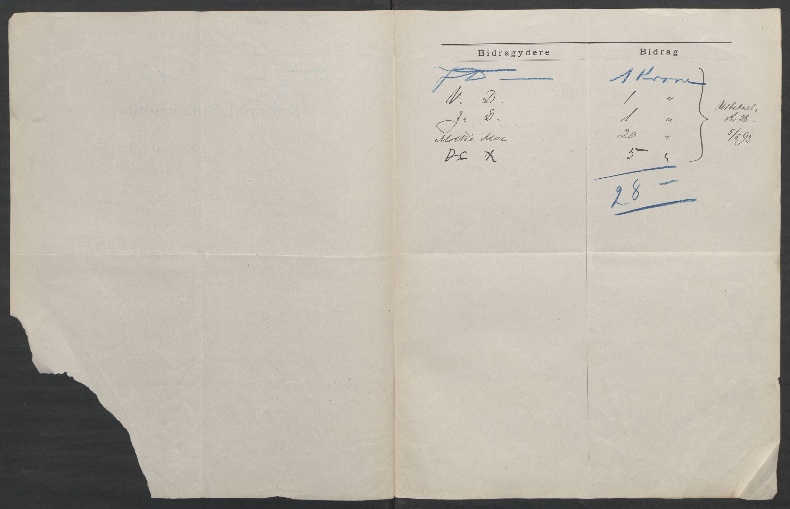 Arbeidskomitéen for Fridtjof Nansens polarekspedisjon, AV/RA-PA-0061/D/L0001/0006: Pengeinnsamlingen / Bidragslister med følgebrev, 1893, p. 14