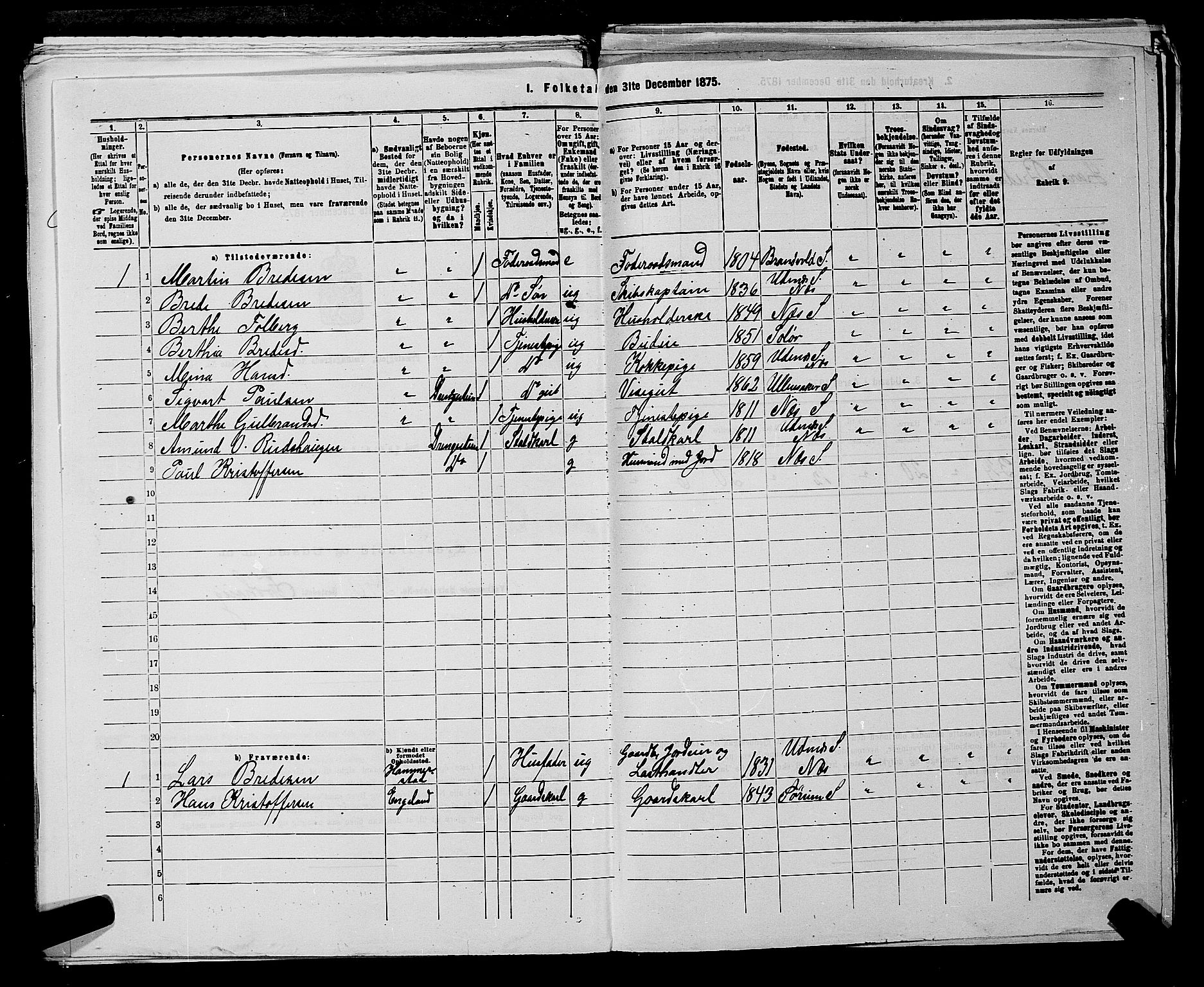 RA, 1875 census for 0236P Nes, 1875, p. 2579