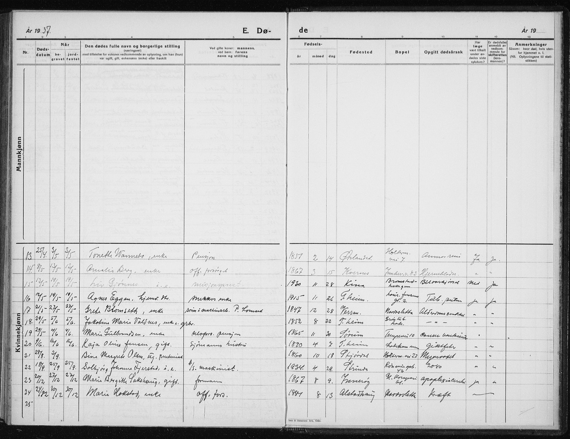 Ministerialprotokoller, klokkerbøker og fødselsregistre - Sør-Trøndelag, SAT/A-1456/606/L0314: Parish register (copy) no. 606C10, 1911-1937