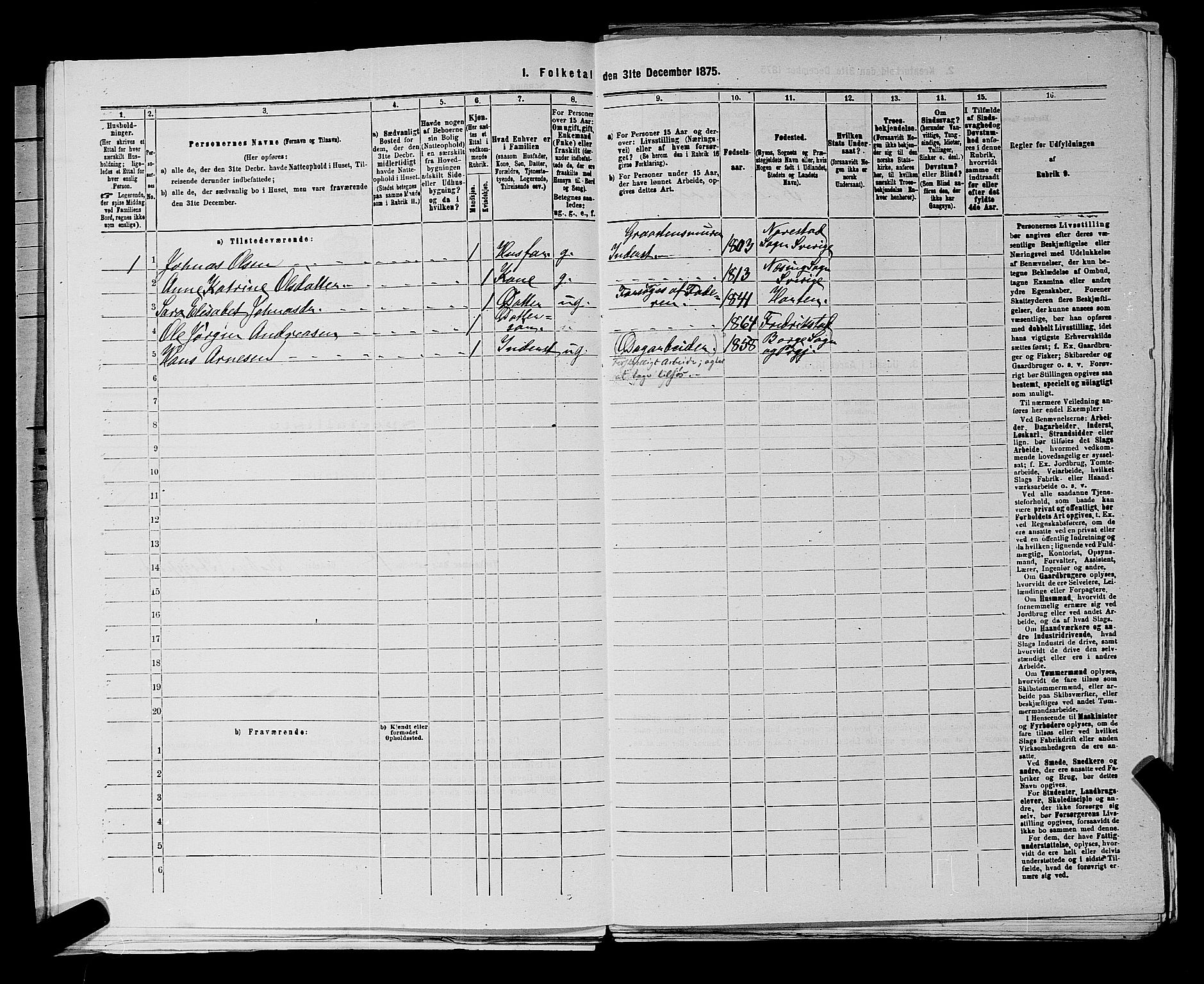 RA, 1875 census for 0113P Borge, 1875, p. 53