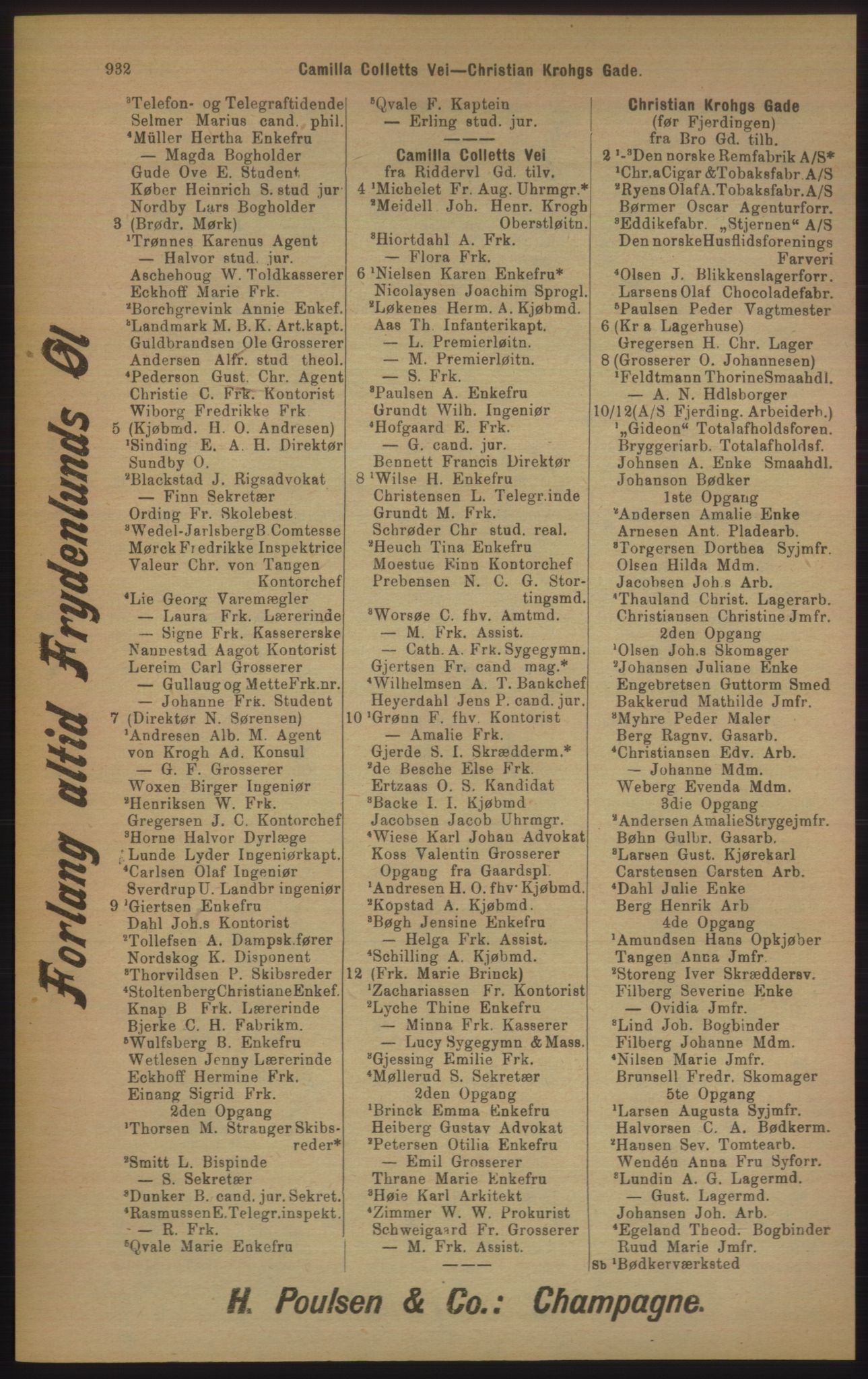 Kristiania/Oslo adressebok, PUBL/-, 1905, p. 932