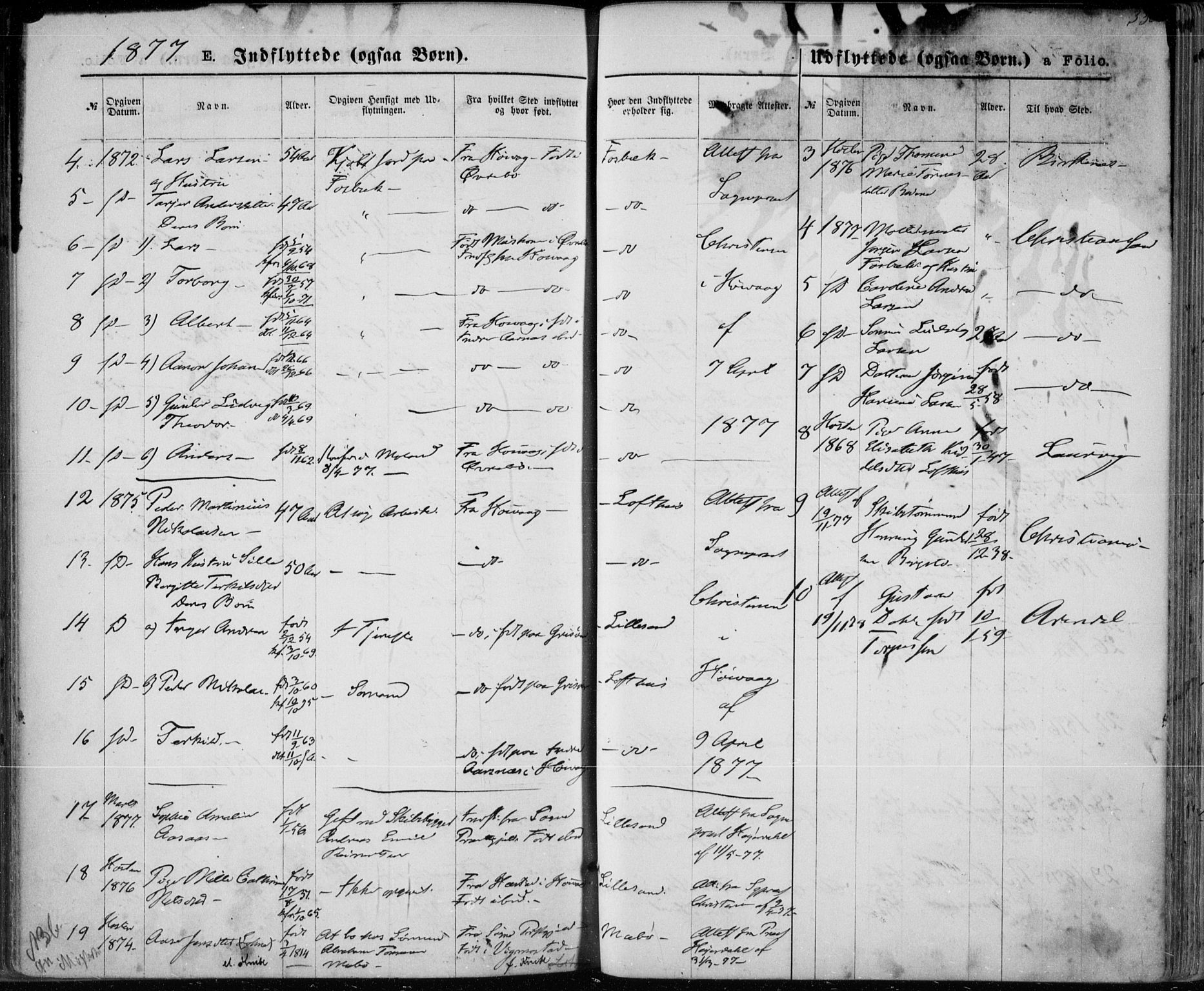 Vestre Moland sokneprestkontor, AV/SAK-1111-0046/F/Fa/Fab/L0008: Parish register (official) no. A 8, 1873-1883, p. 336