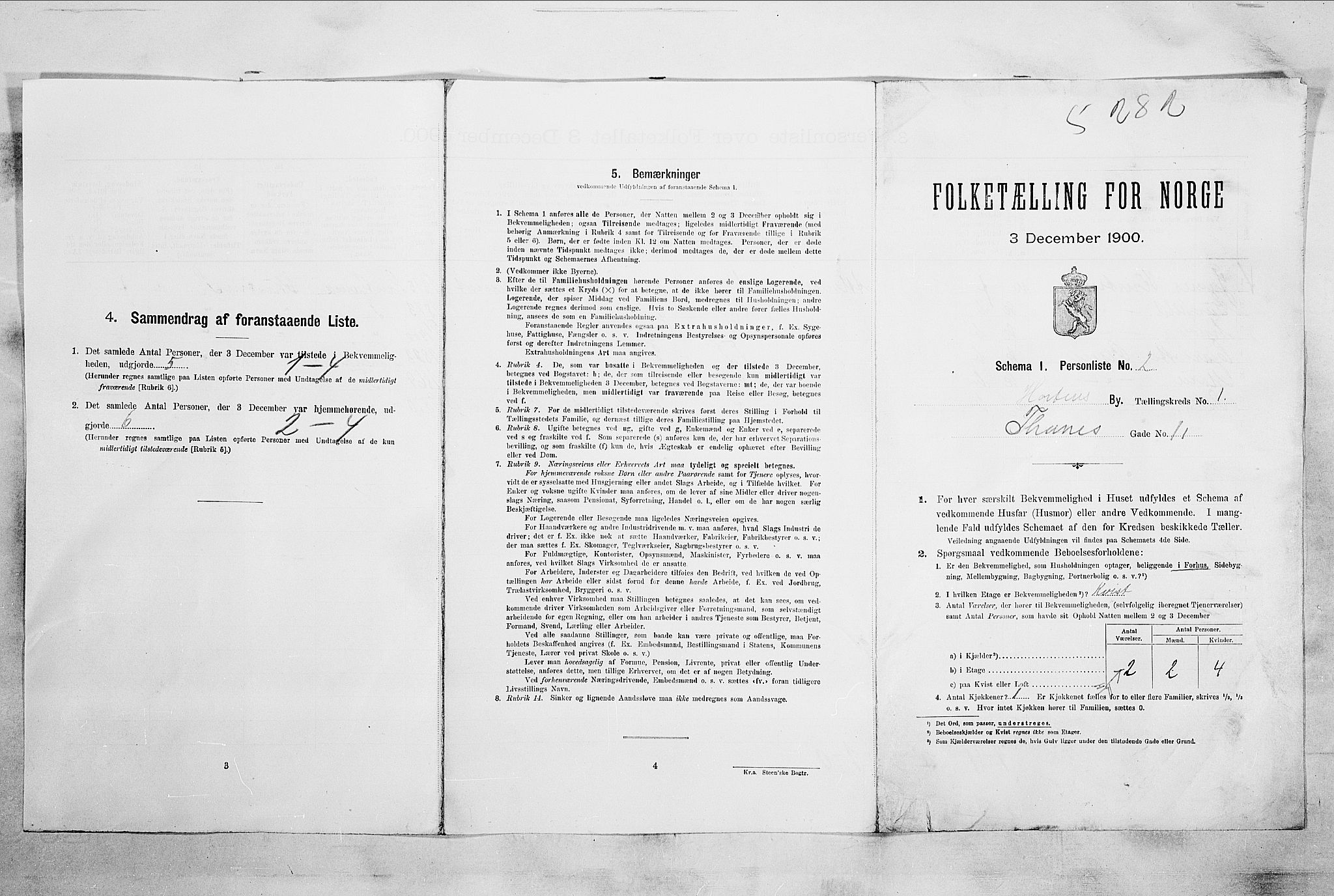 RA, 1900 census for Horten, 1900, p. 32