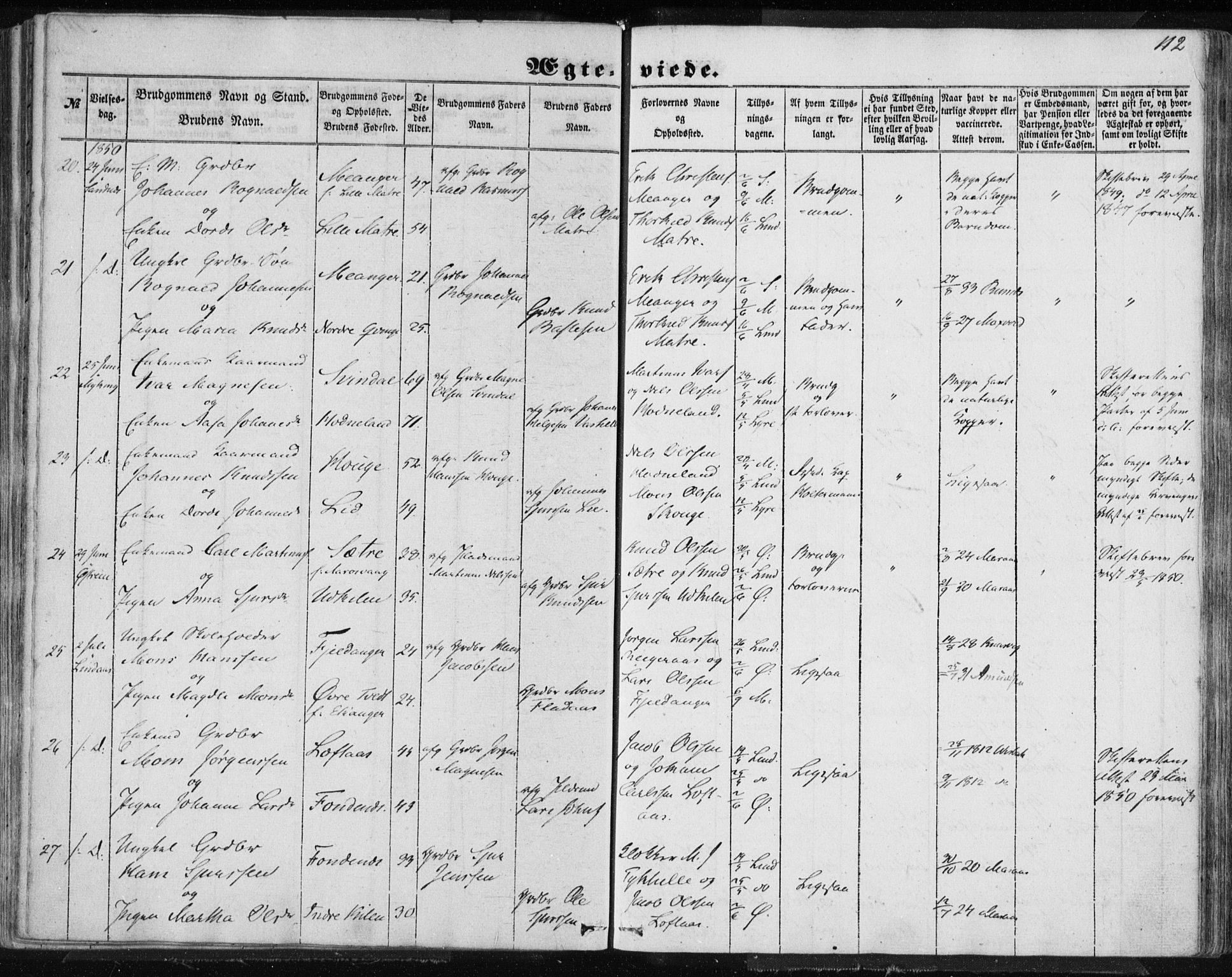 Lindås Sokneprestembete, AV/SAB-A-76701/H/Haa/Haaa/L0013: Parish register (official) no. A 13, 1848-1862, p. 112