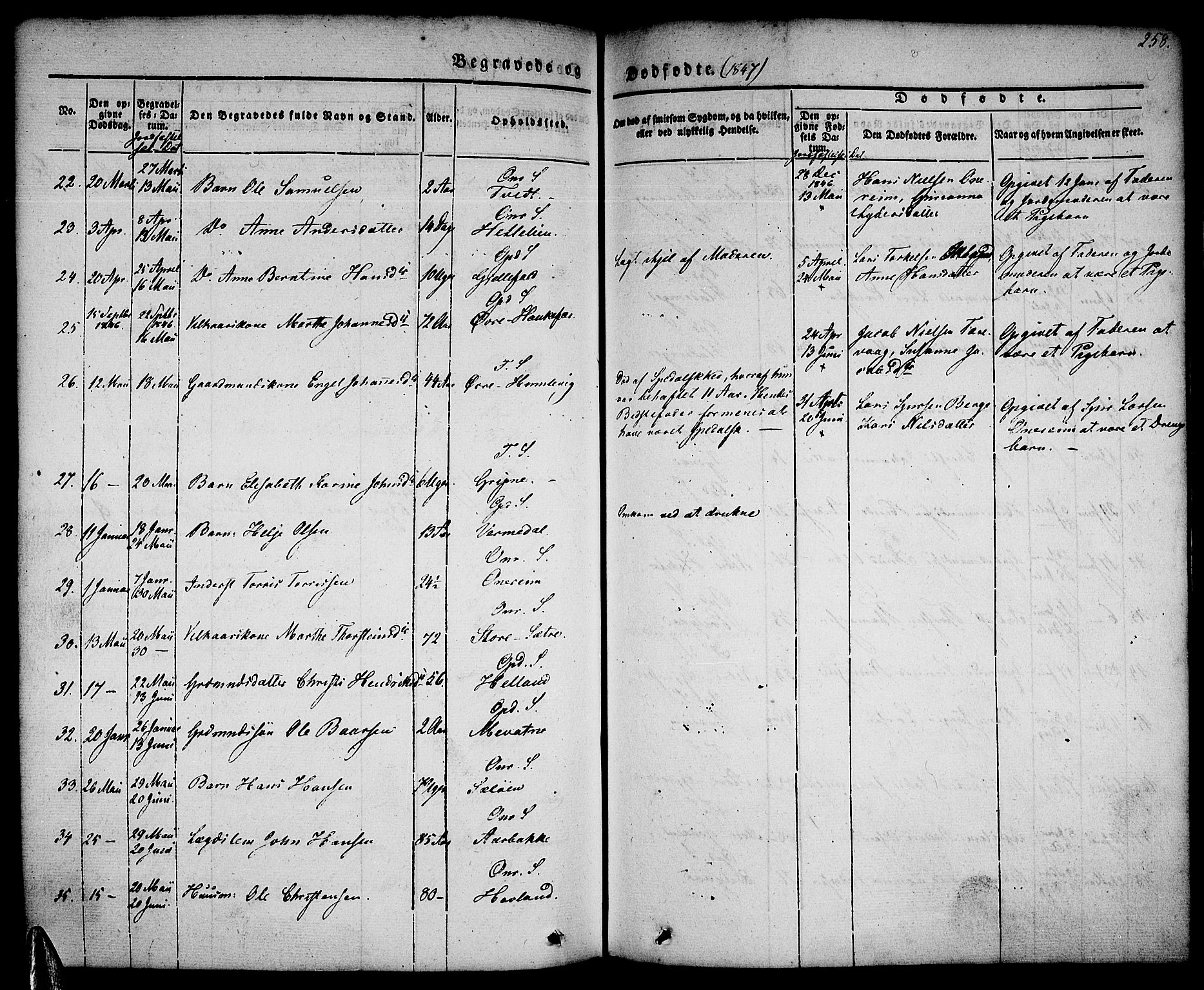 Tysnes sokneprestembete, AV/SAB-A-78601/H/Haa: Parish register (official) no. A 9, 1837-1848, p. 258