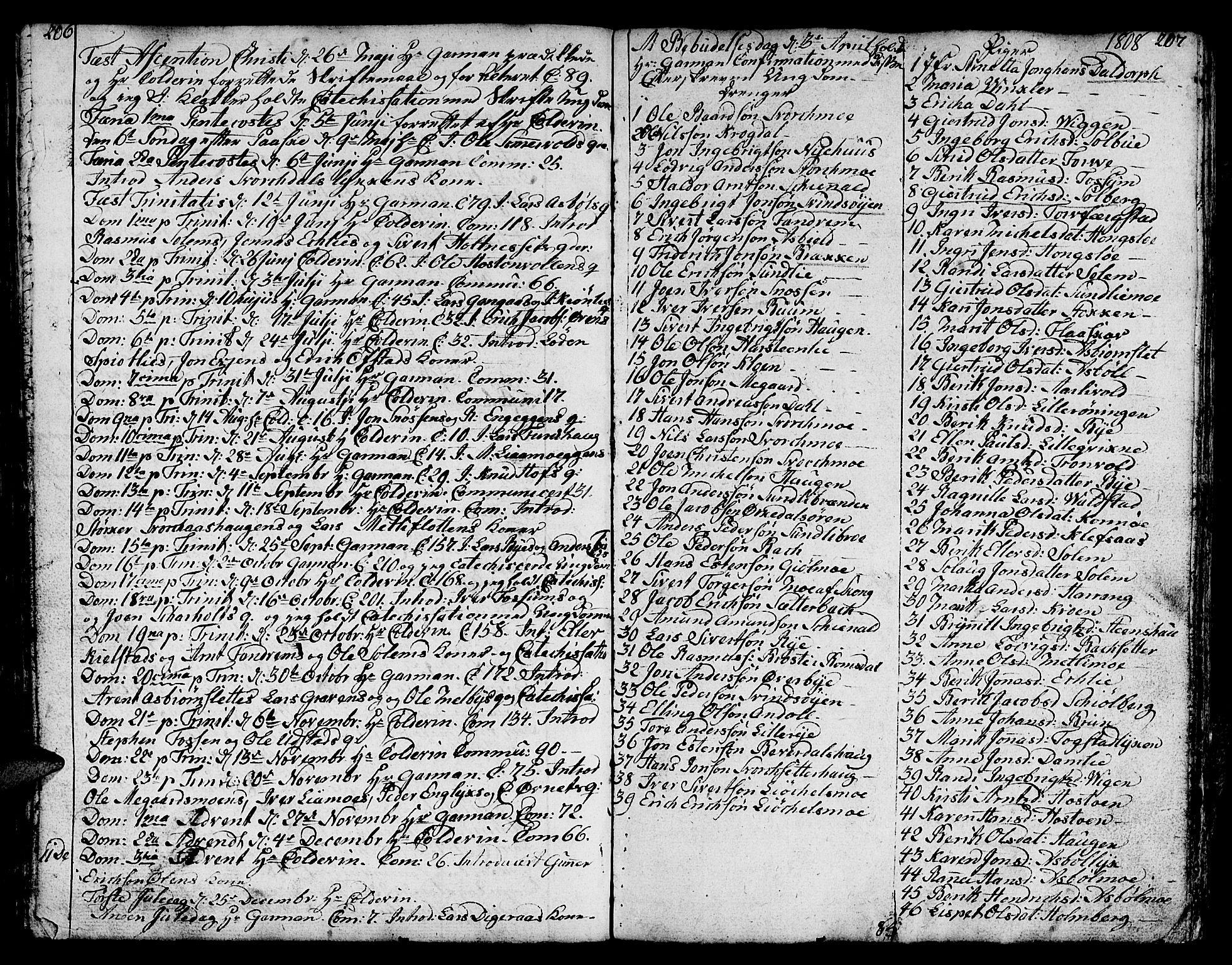 Ministerialprotokoller, klokkerbøker og fødselsregistre - Sør-Trøndelag, SAT/A-1456/668/L0815: Parish register (copy) no. 668C04, 1791-1815, p. 206-207