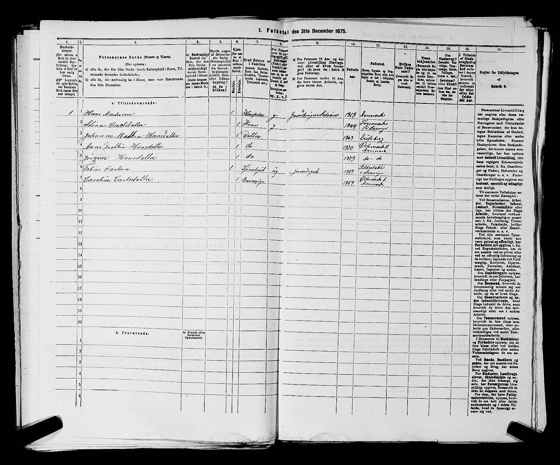 RA, 1875 census for 0118P Aremark, 1875, p. 960