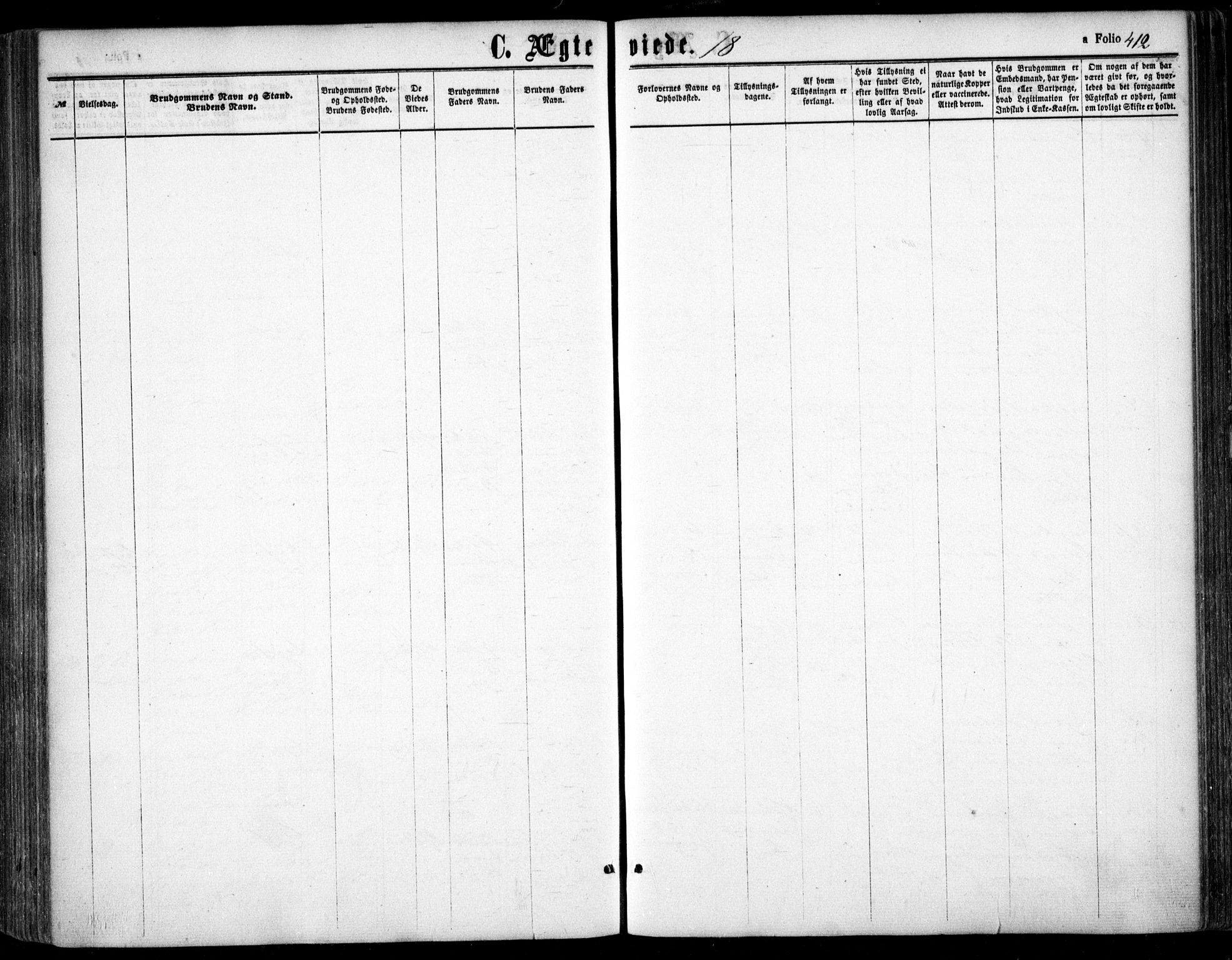 Oslo domkirke Kirkebøker, SAO/A-10752/F/Fa/L0020: Parish register (official) no. 20, 1848-1865, p. 412