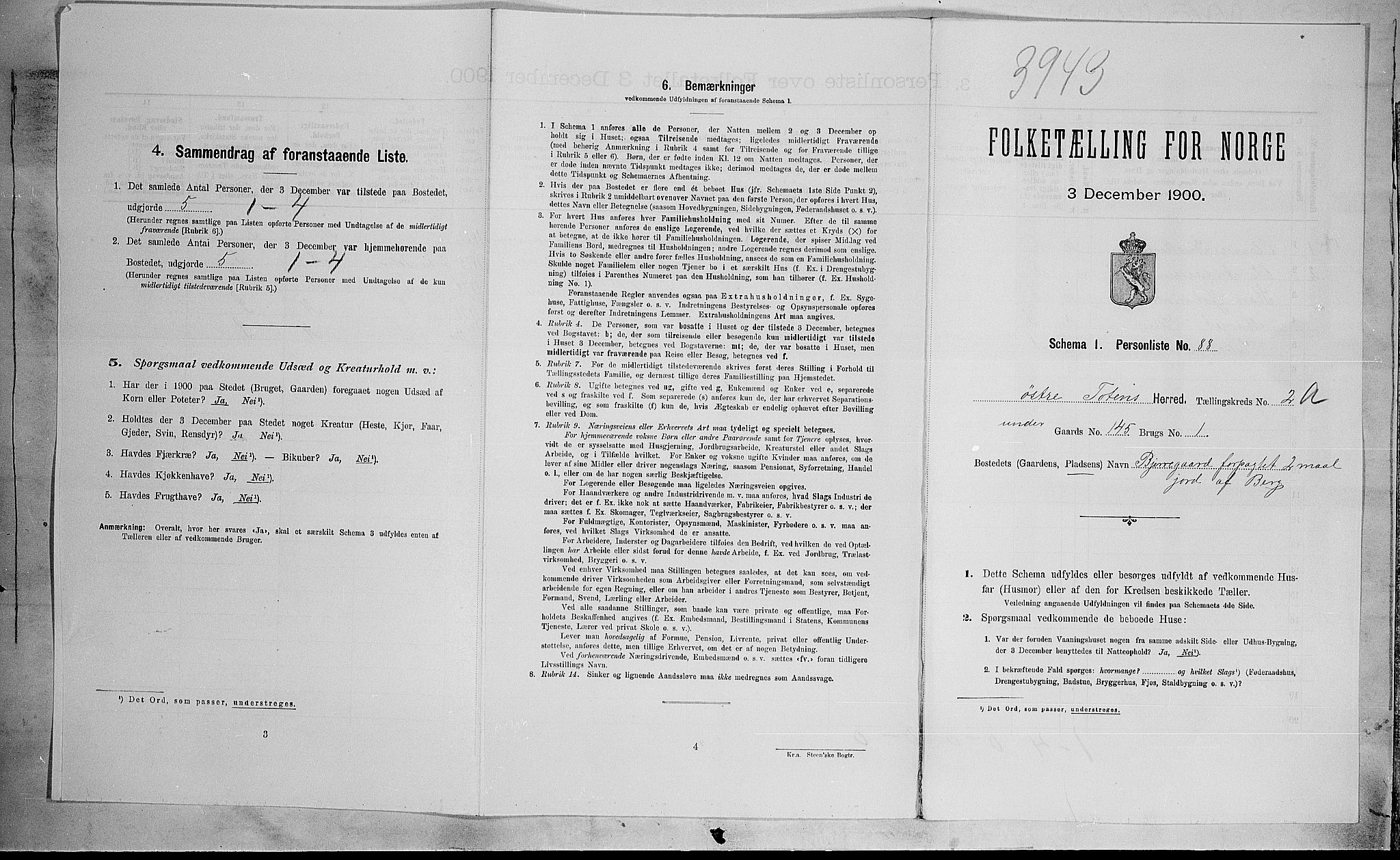 SAH, 1900 census for Østre Toten, 1900, p. 516