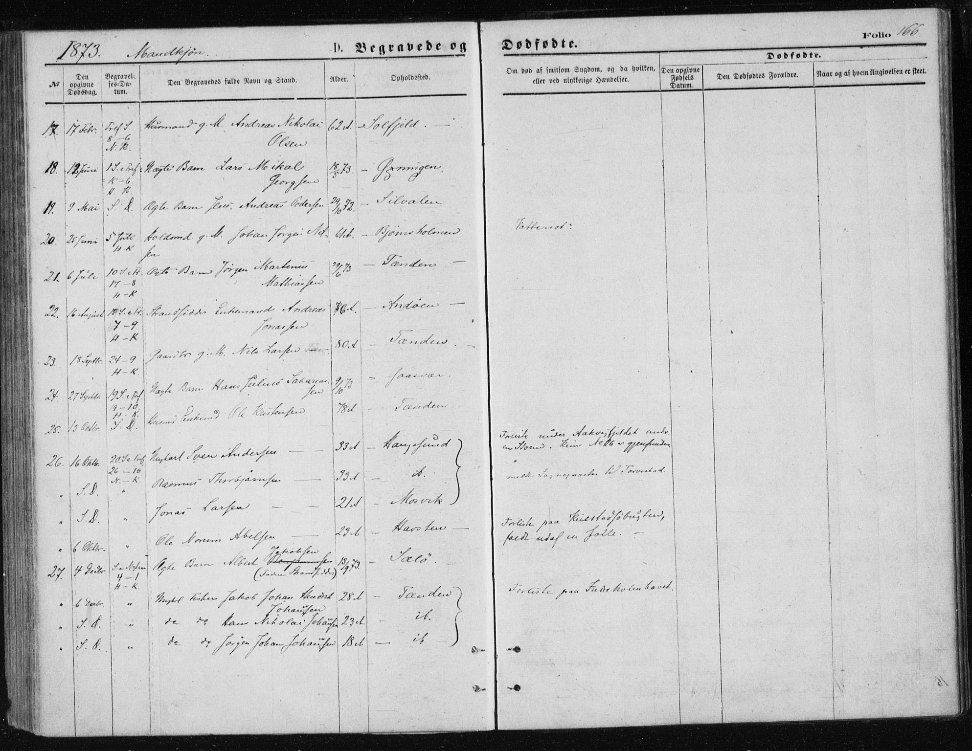 Ministerialprotokoller, klokkerbøker og fødselsregistre - Nordland, AV/SAT-A-1459/834/L0506: Parish register (official) no. 834A04, 1872-1878, p. 166