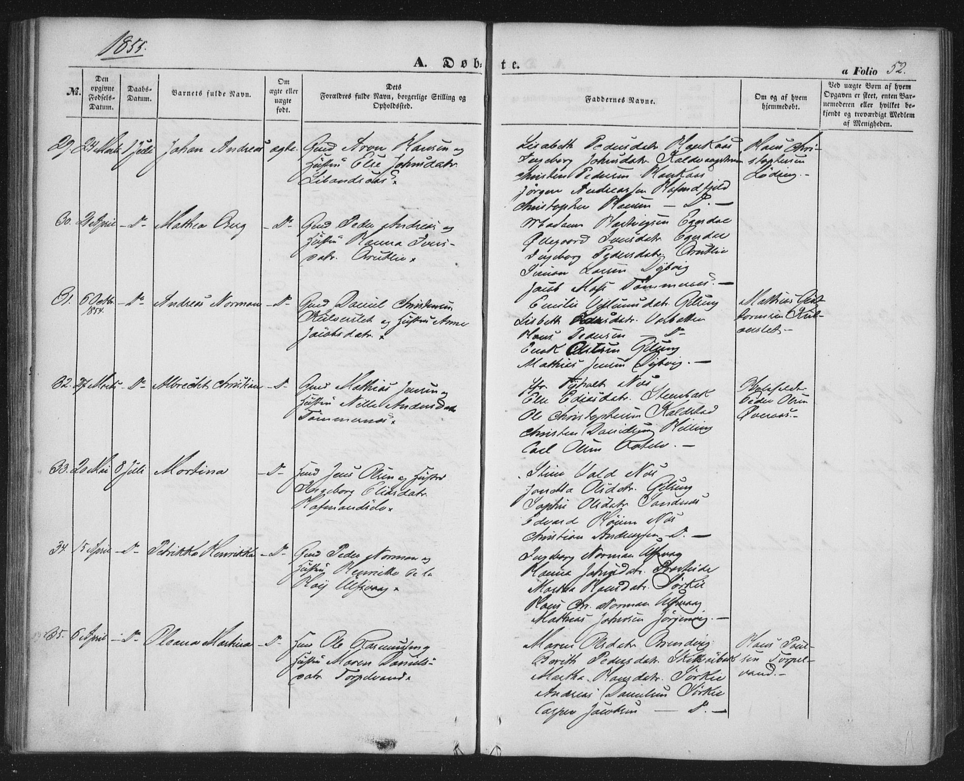 Ministerialprotokoller, klokkerbøker og fødselsregistre - Nordland, AV/SAT-A-1459/859/L0844: Parish register (official) no. 859A04, 1849-1862, p. 52