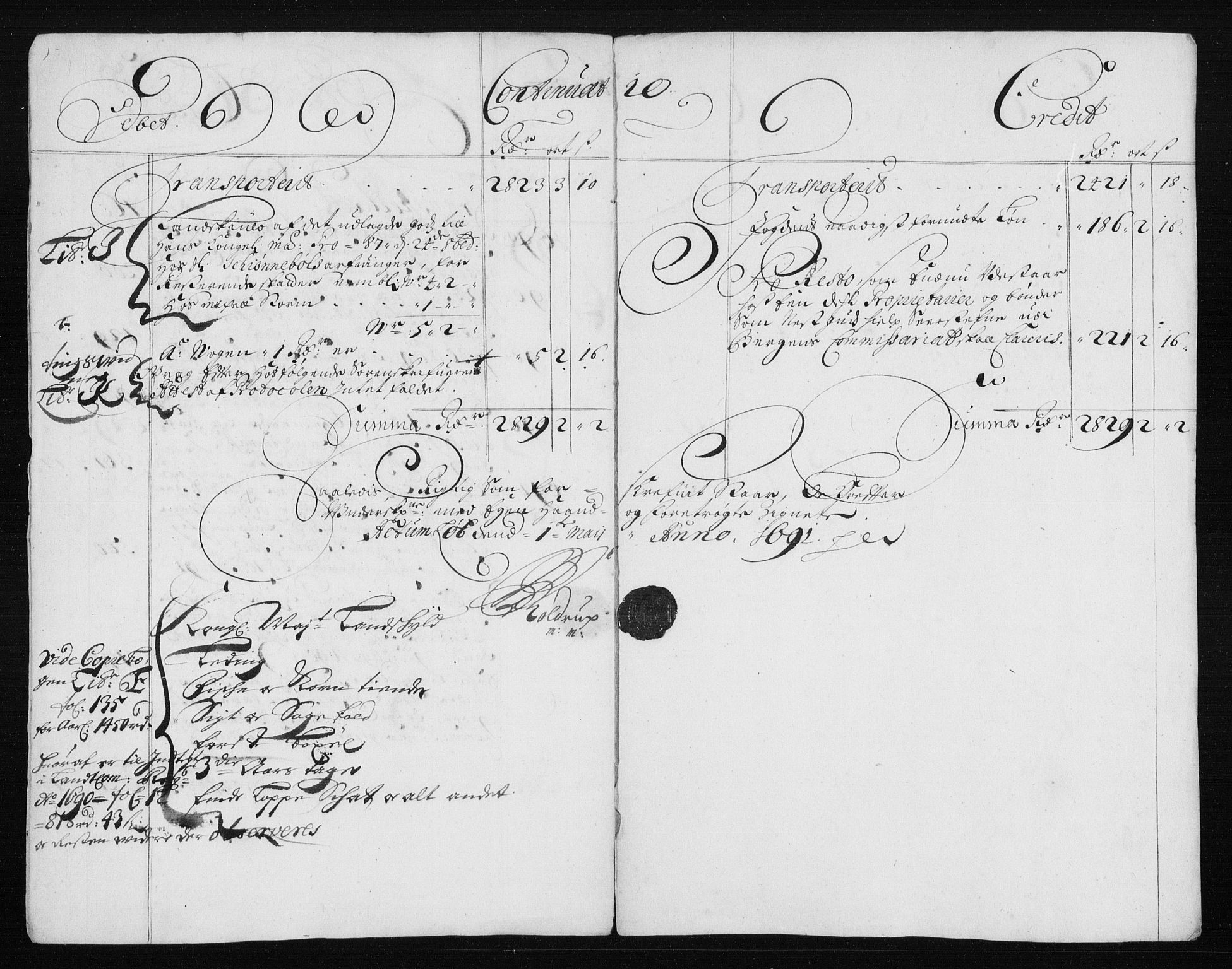 Rentekammeret inntil 1814, Reviderte regnskaper, Stiftamtstueregnskaper, Trondheim stiftamt og Nordland amt, AV/RA-EA-6044/R/Rh/L0015: Nordland amt, 1690