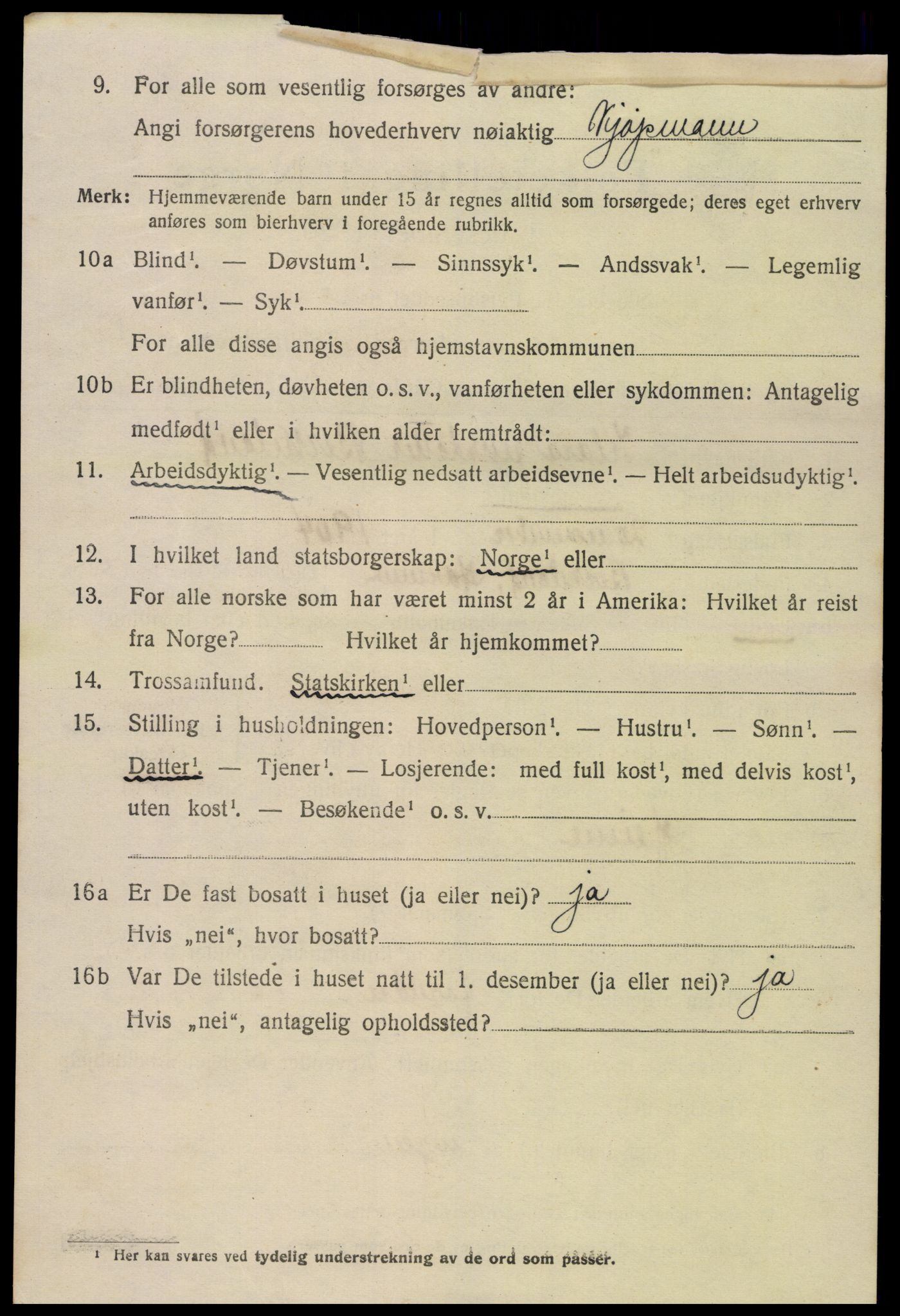 SAK, 1920 census for Hornnes, 1920, p. 1836