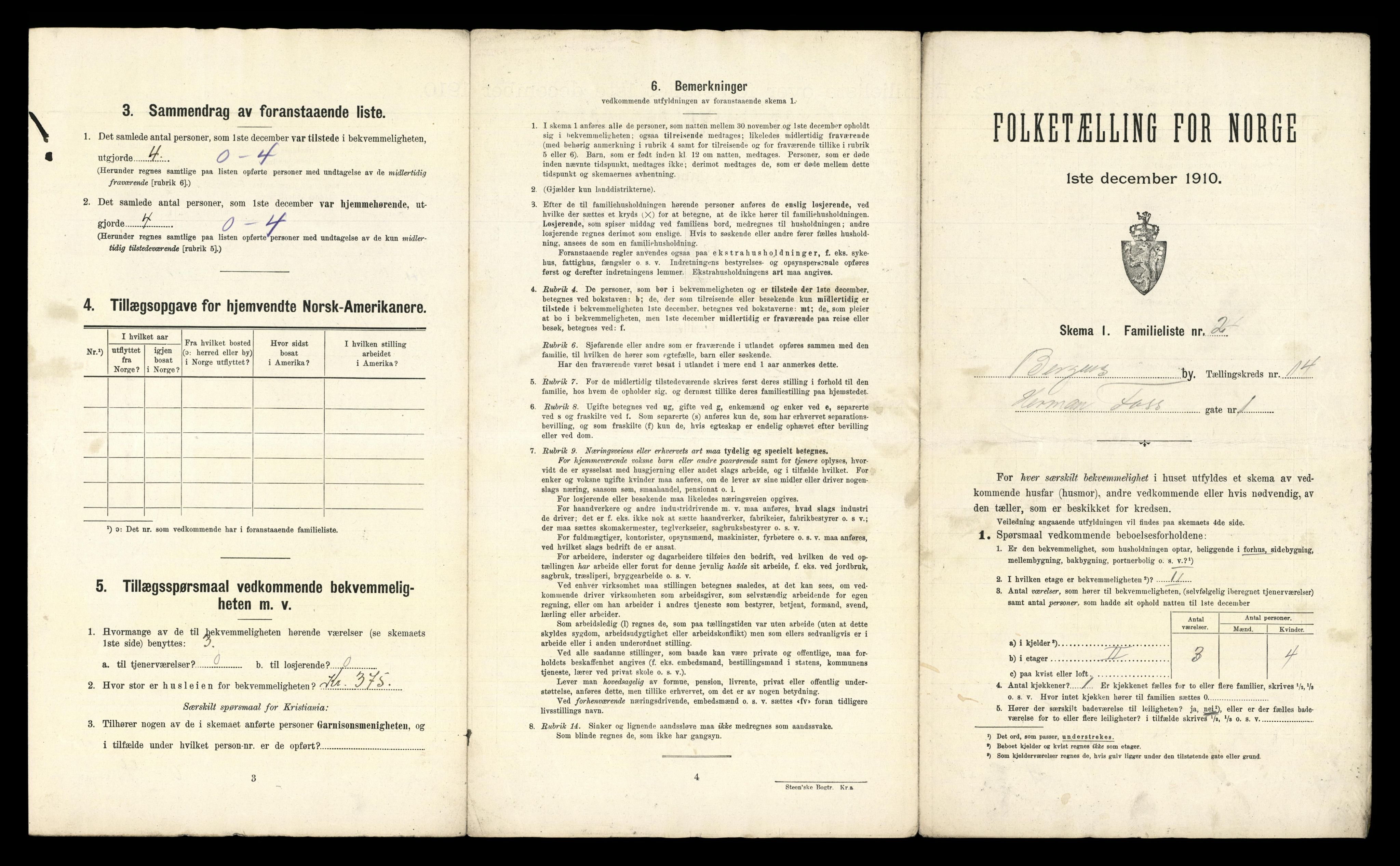 RA, 1910 census for Bergen, 1910, p. 4453