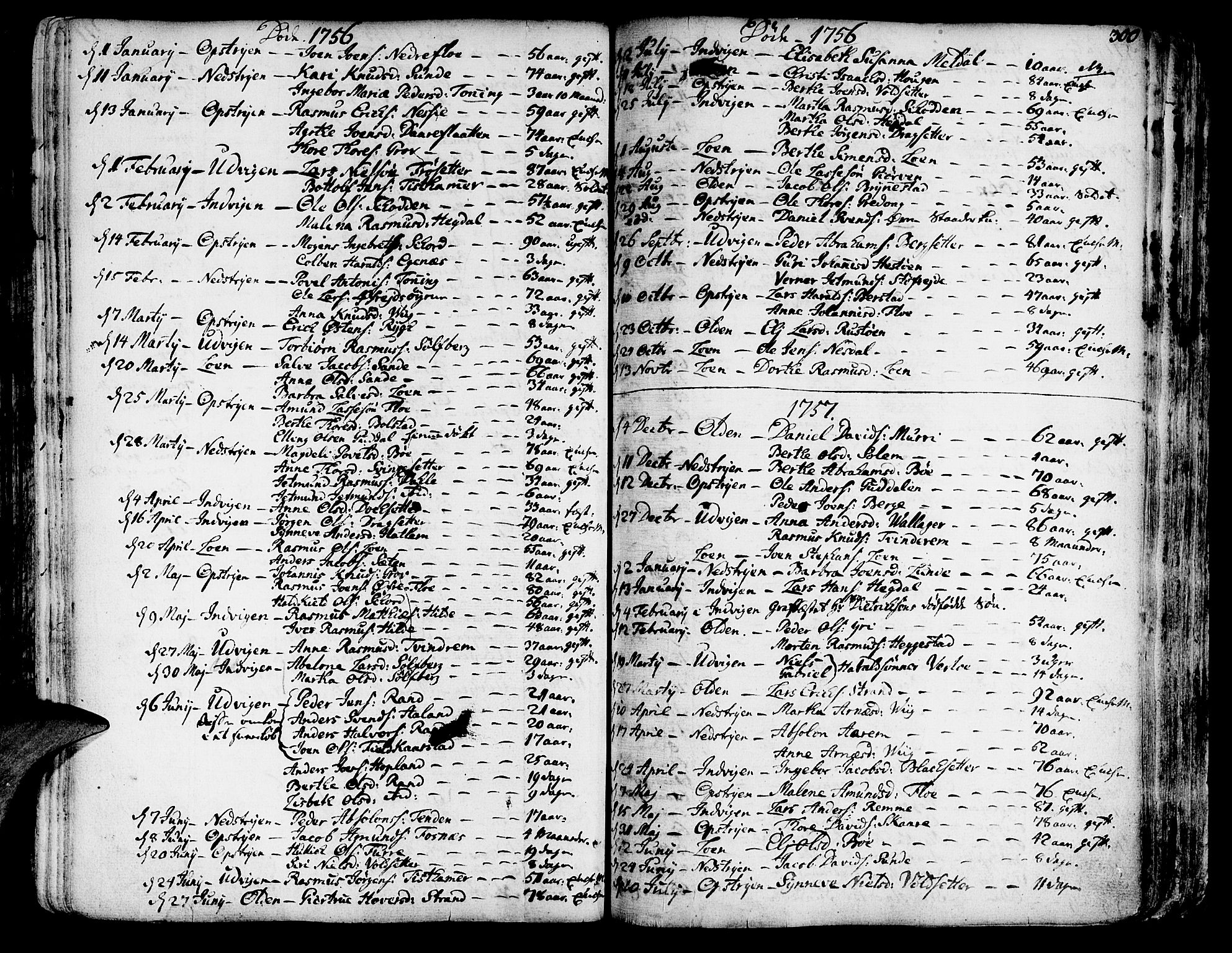 Innvik sokneprestembete, SAB/A-80501: Parish register (official) no. A 1, 1750-1816, p. 300