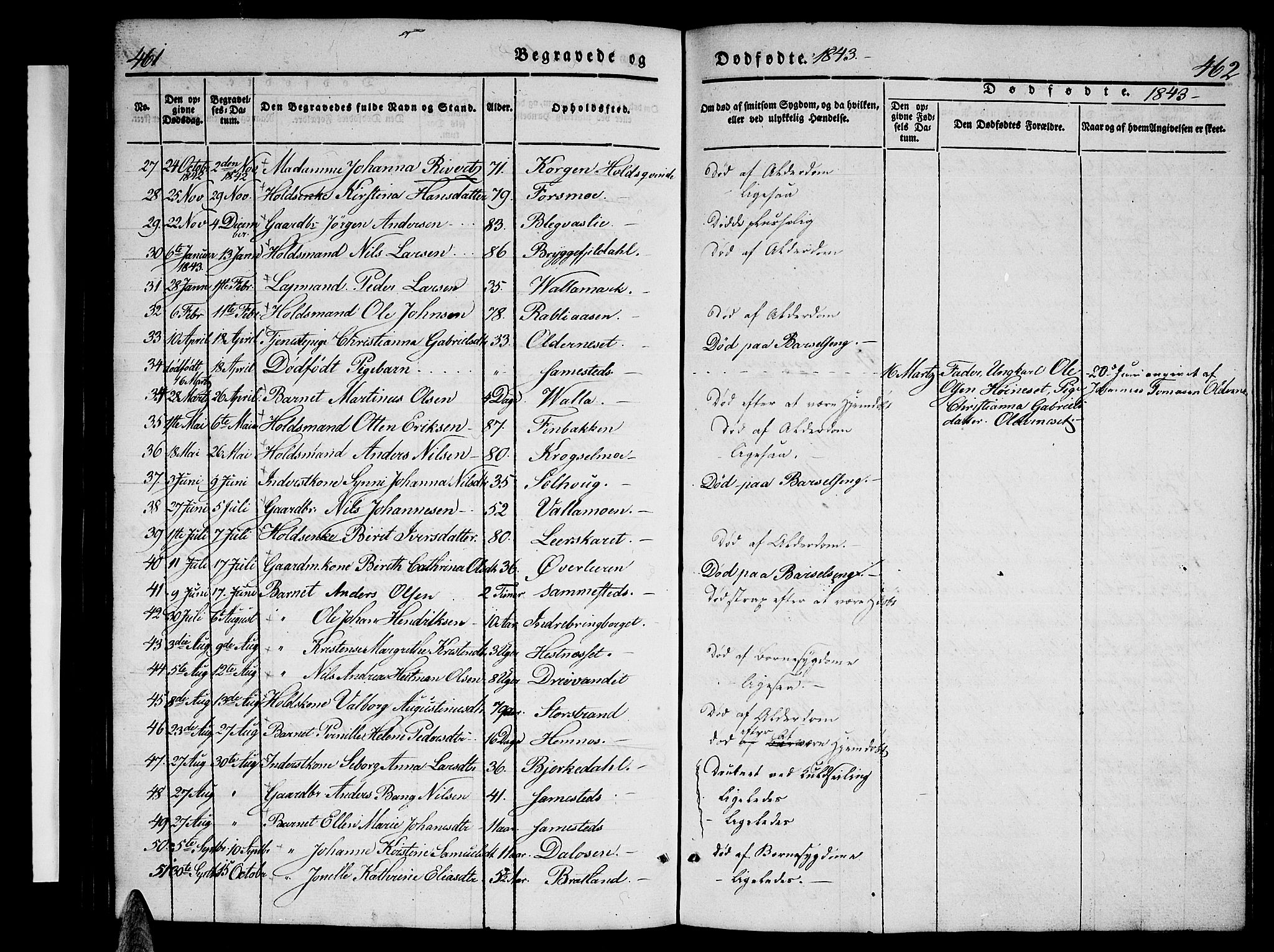 Ministerialprotokoller, klokkerbøker og fødselsregistre - Nordland, AV/SAT-A-1459/825/L0364: Parish register (copy) no. 825C01, 1841-1863, p. 461-462