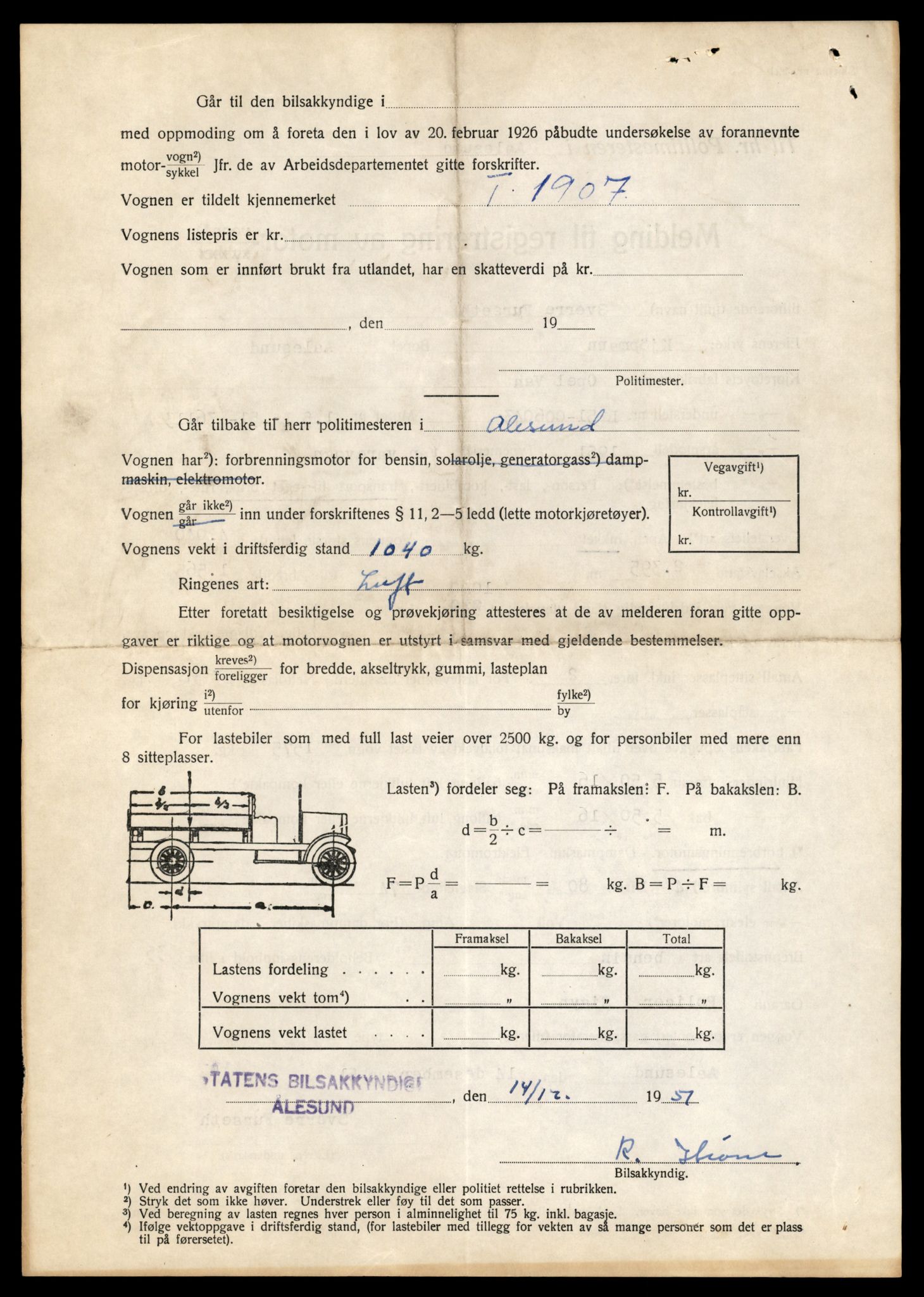 Møre og Romsdal vegkontor - Ålesund trafikkstasjon, AV/SAT-A-4099/F/Fe/L0046: Registreringskort for kjøretøy T 14445 - T 14579, 1927-1998