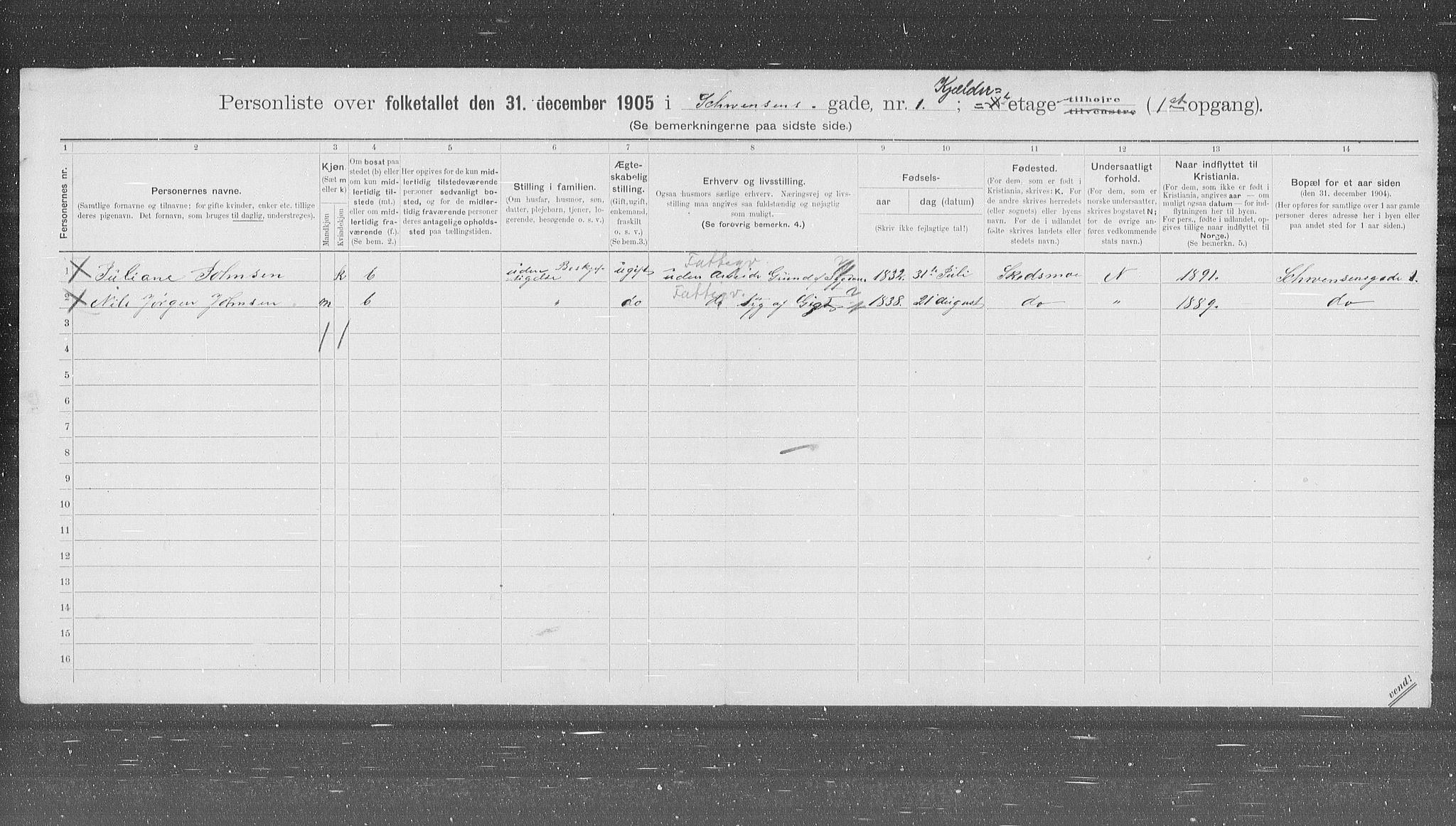 OBA, Municipal Census 1905 for Kristiania, 1905, p. 47752