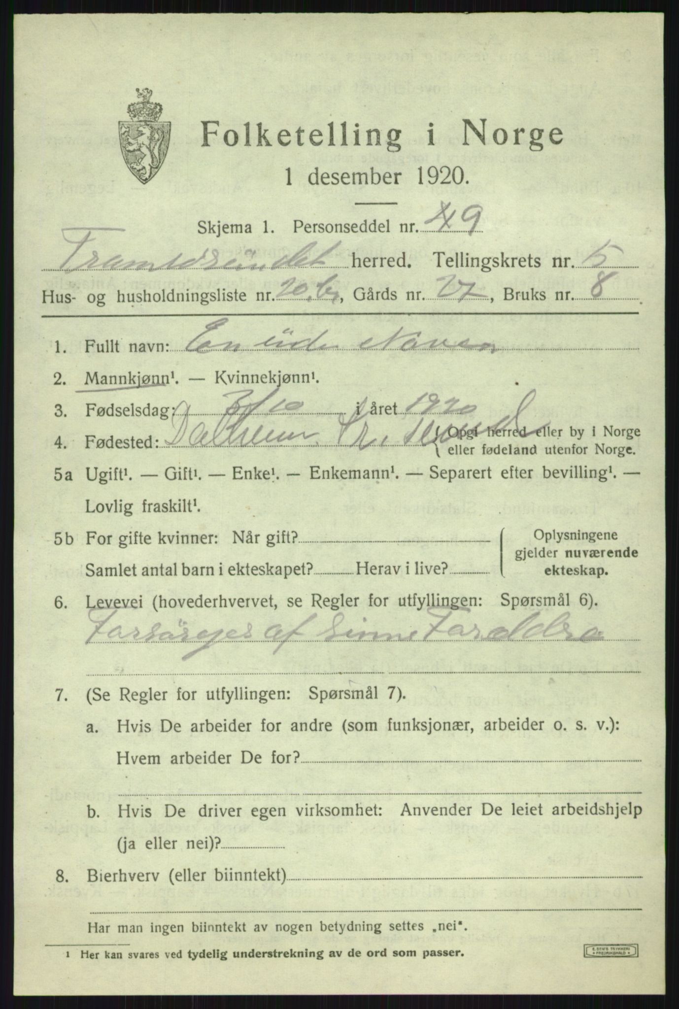 SATØ, 1920 census for Tromsøysund, 1920, p. 4972