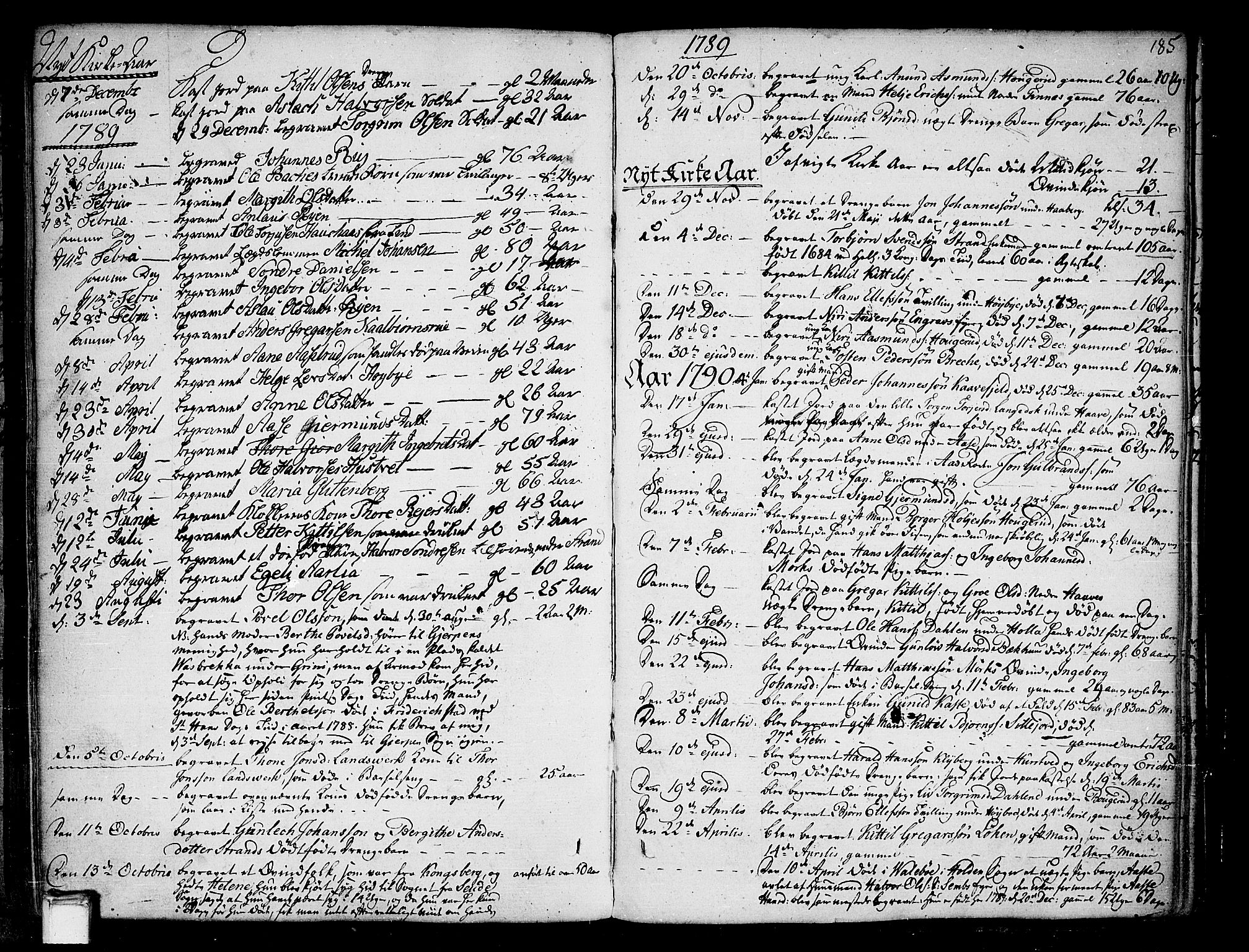 Heddal kirkebøker, AV/SAKO-A-268/F/Fa/L0004: Parish register (official) no. I 4, 1784-1814, p. 185