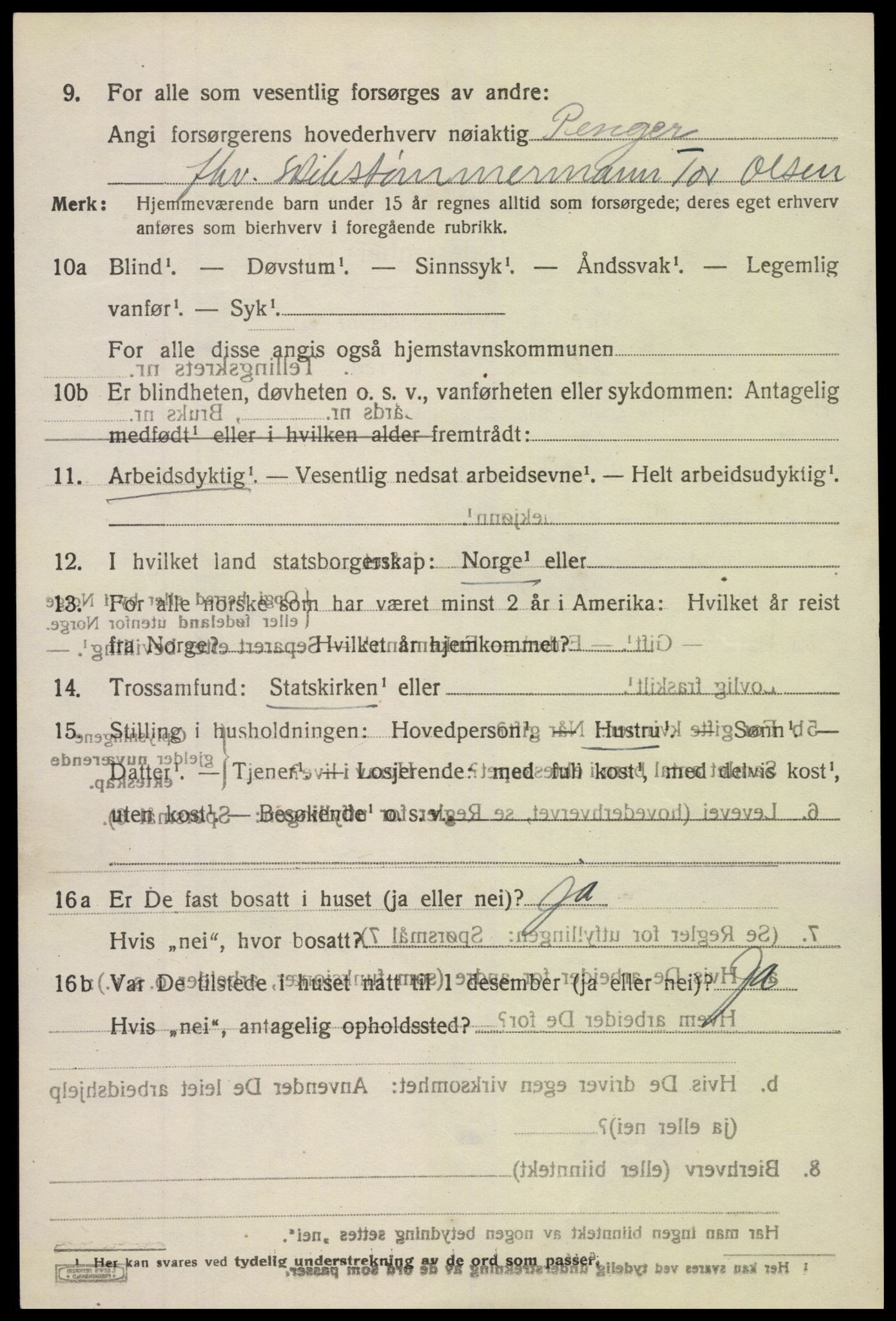 SAK, 1920 census for Holt, 1920, p. 5725