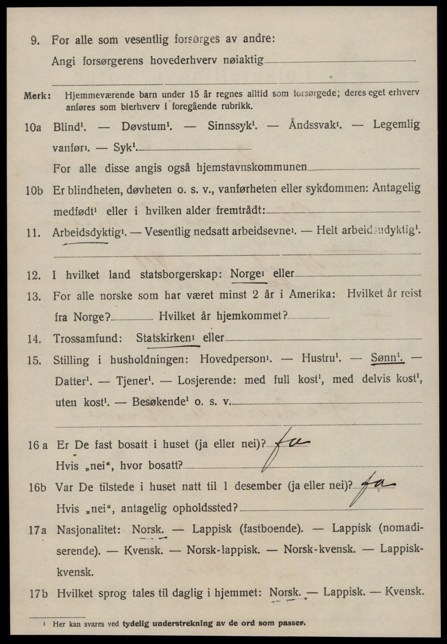 SAT, 1920 census for Å, 1920, p. 2083