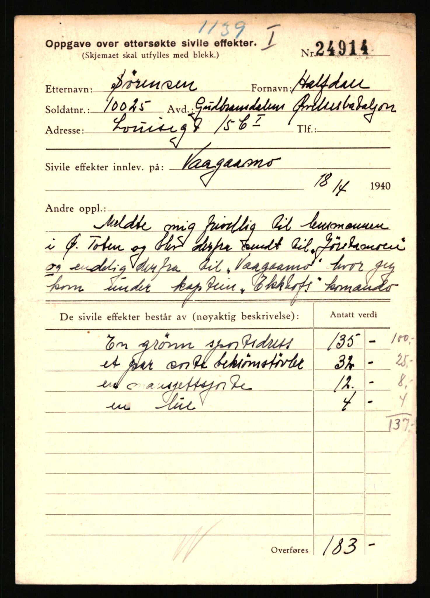 Justisdepartementet, Oppgjørsavdelingen, AV/RA-S-1056/G/Gb/L0083: Oppgaver over ettersøkte sivile effekter: Sørensen, H. - Tetlimo, 1940-1942