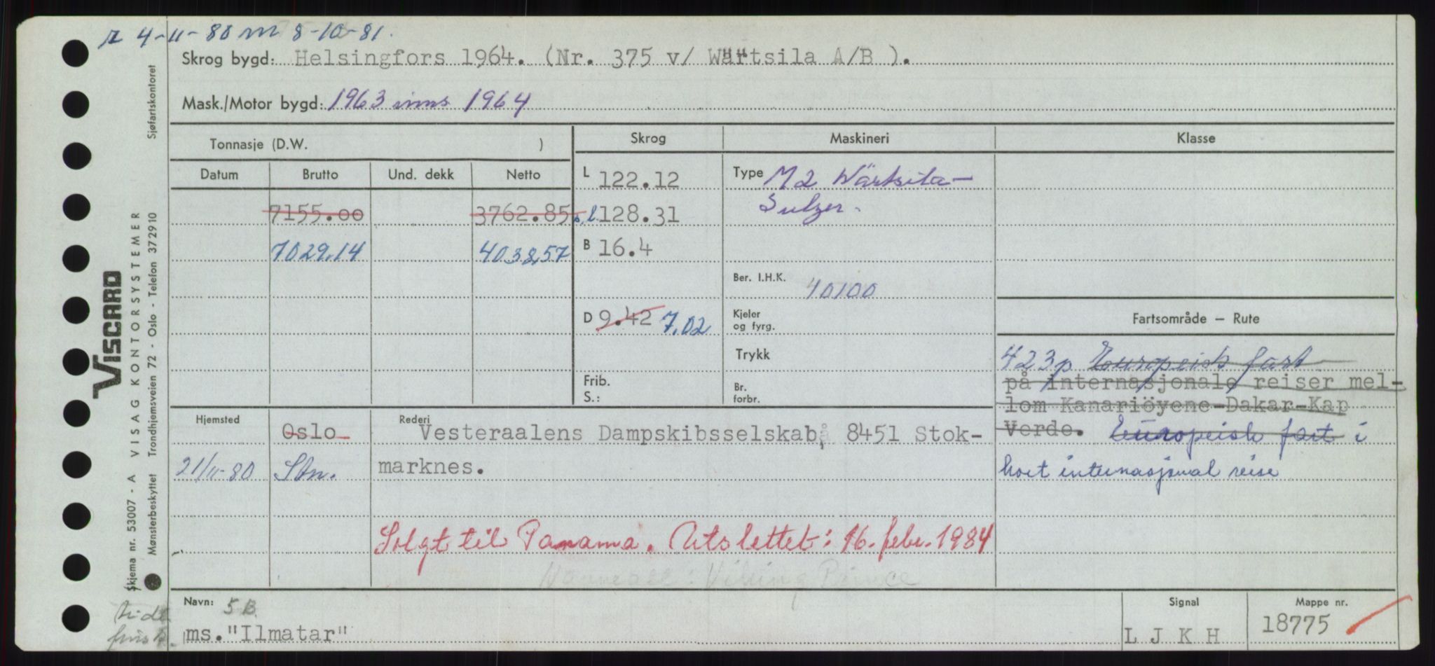 Sjøfartsdirektoratet med forløpere, Skipsmålingen, RA/S-1627/H/Hd/L0018: Fartøy, I, p. 87