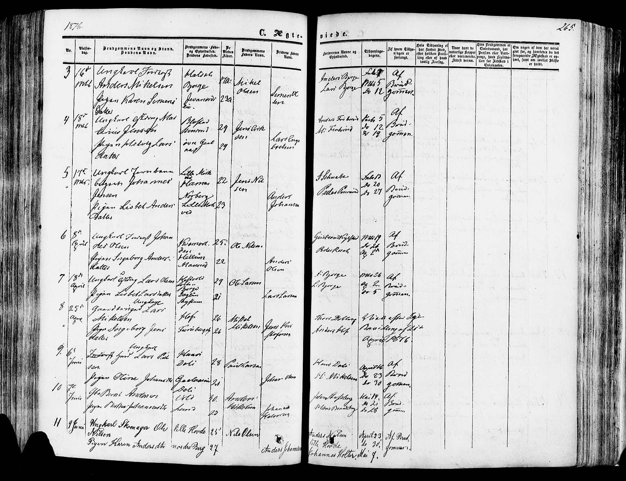 Vang prestekontor, Hedmark, SAH/PREST-008/H/Ha/Haa/L0013: Parish register (official) no. 13, 1855-1879, p. 265