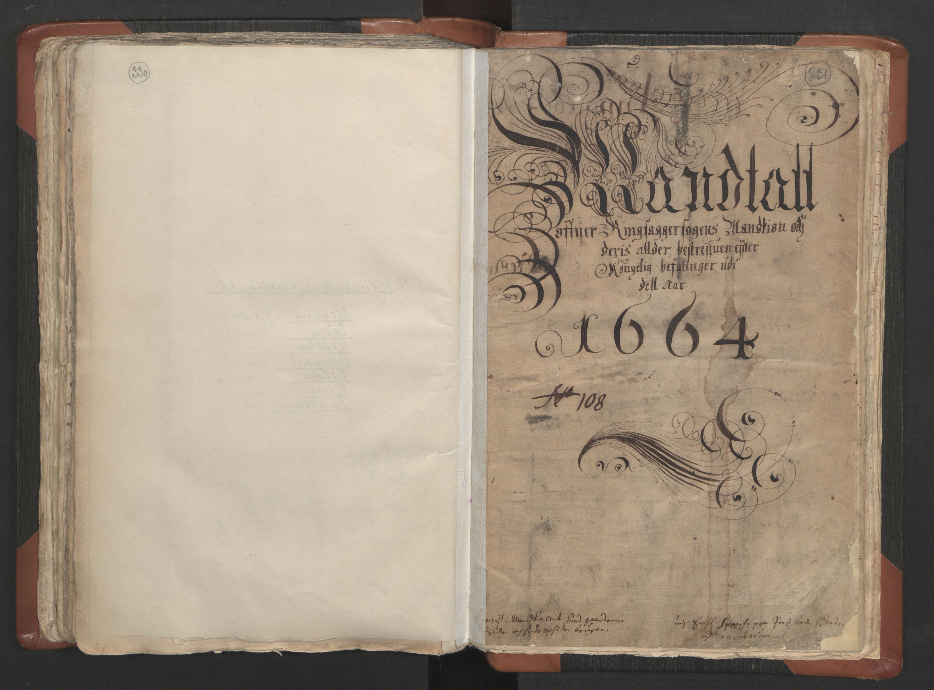 RA, Vicar's Census 1664-1666, no. 5: Hedmark deanery, 1664-1666, p. 330-331