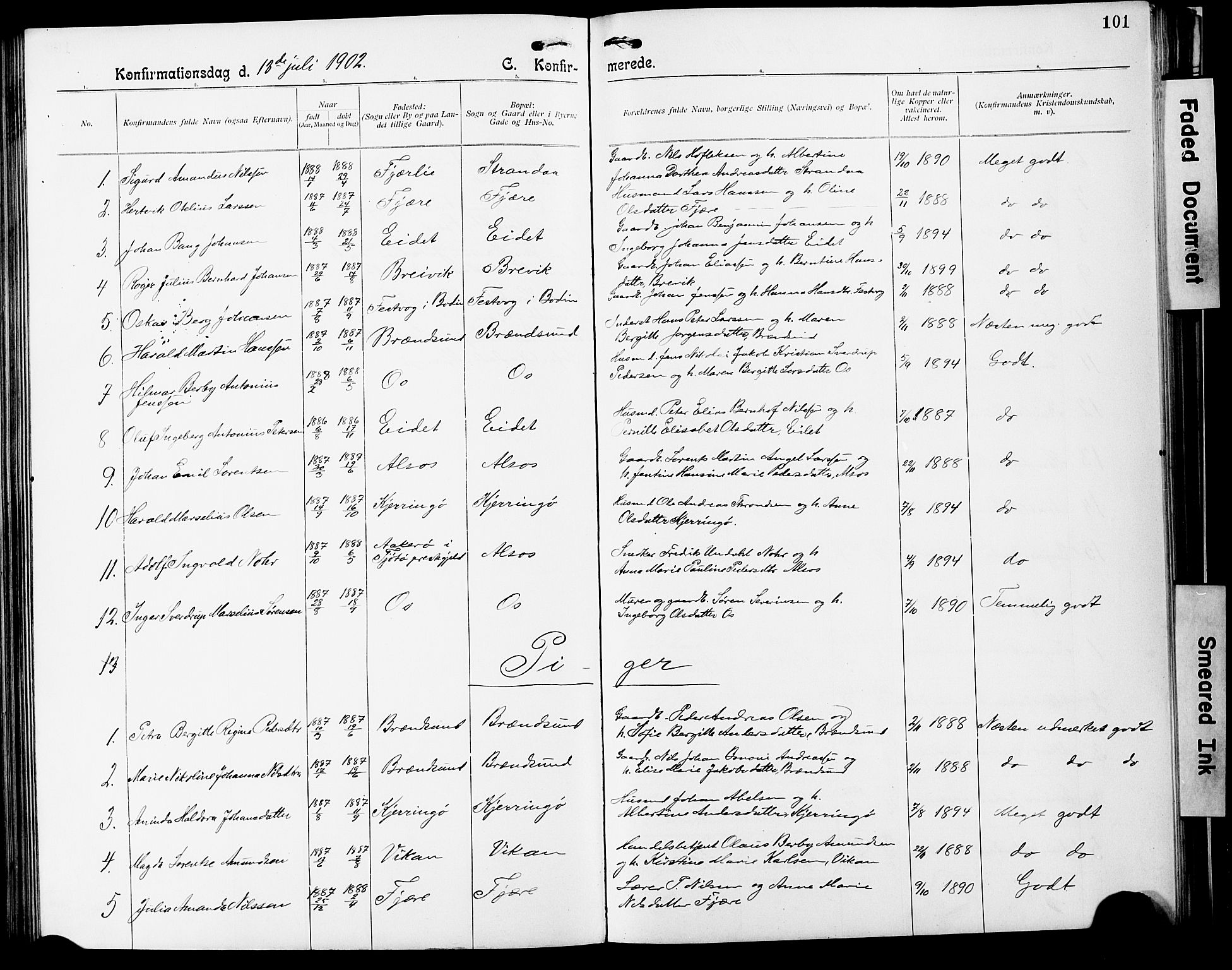 Ministerialprotokoller, klokkerbøker og fødselsregistre - Nordland, SAT/A-1459/803/L0077: Parish register (copy) no. 803C04, 1897-1930, p. 101