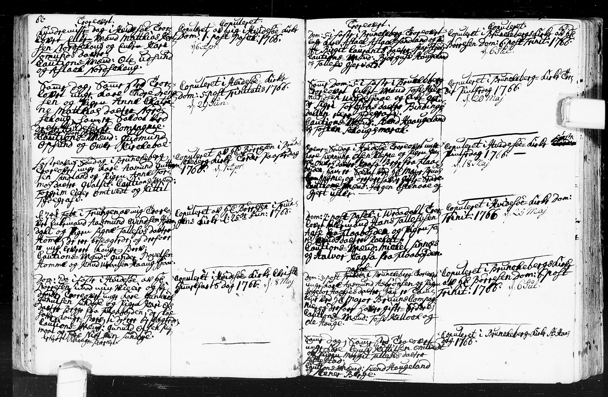 Kviteseid kirkebøker, SAKO/A-276/F/Fa/L0001: Parish register (official) no. I 1, 1754-1773, p. 62-63