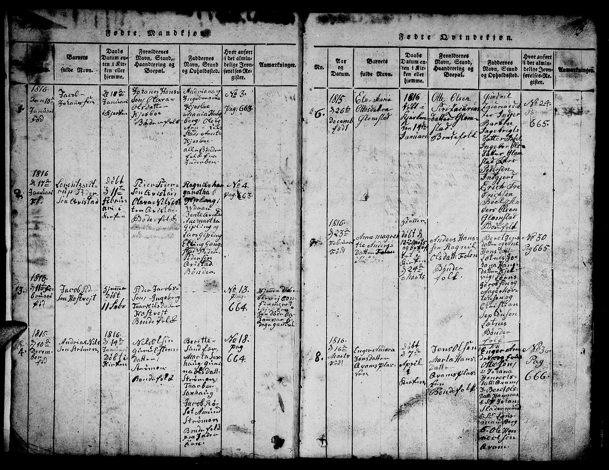 Ministerialprotokoller, klokkerbøker og fødselsregistre - Nord-Trøndelag, SAT/A-1458/730/L0298: Parish register (copy) no. 730C01, 1816-1849, p. 2-3