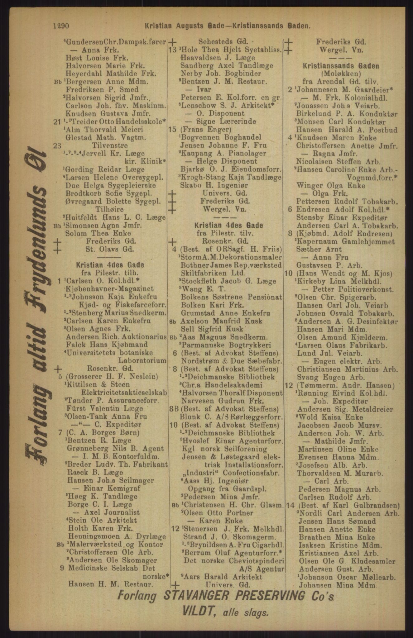 Kristiania/Oslo adressebok, PUBL/-, 1911, p. 1290