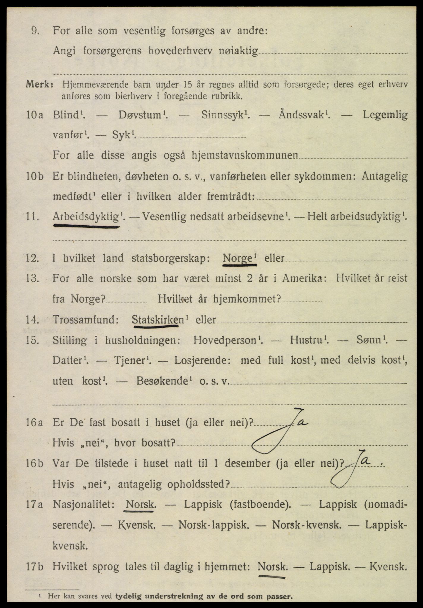 SAT, 1920 census for Nordvik, 1920, p. 3147