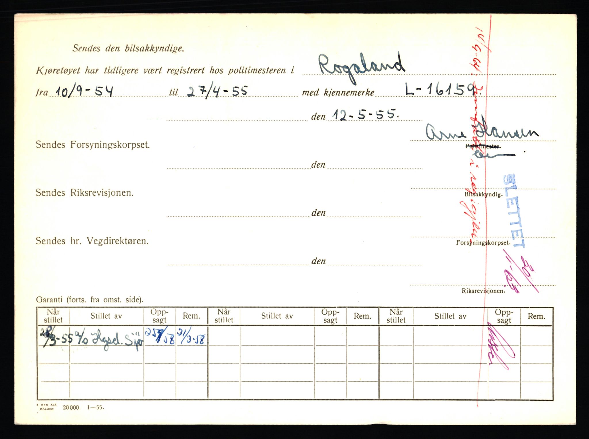 Stavanger trafikkstasjon, AV/SAST-A-101942/0/F/L0004: L-1000 - L-1349, 1930-1971, p. 98