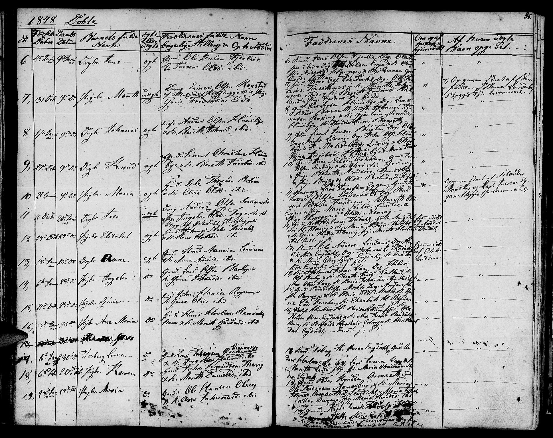 Ministerialprotokoller, klokkerbøker og fødselsregistre - Møre og Romsdal, AV/SAT-A-1454/578/L0904: Parish register (official) no. 578A03, 1836-1858, p. 56