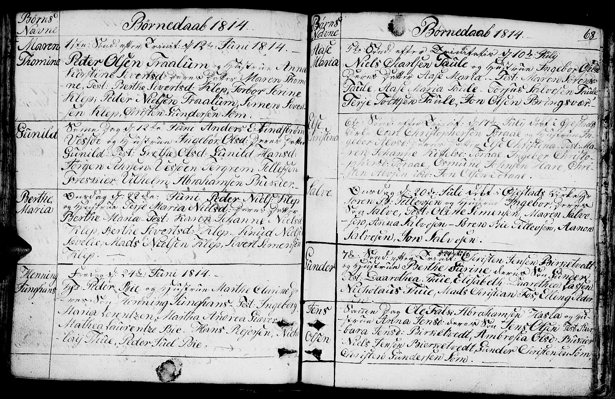 Fjære sokneprestkontor, SAK/1111-0011/F/Fb/L0006: Parish register (copy) no. B 6, 1803-1817, p. 68