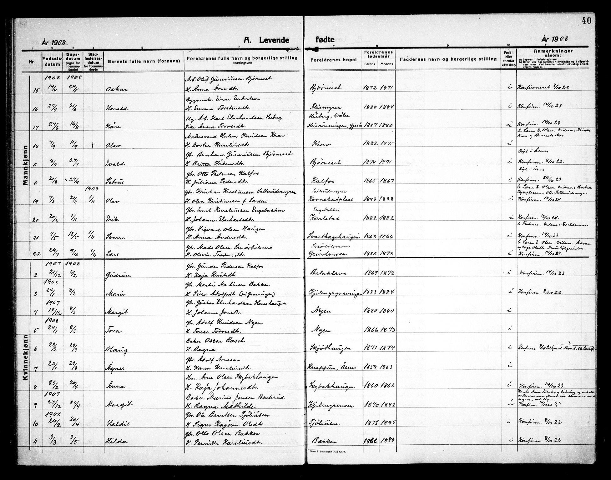 Åsnes prestekontor, AV/SAH-PREST-042/H/Ha/Haa/L0000D: Parish register (official) no. 0B, 1890-1929, p. 46