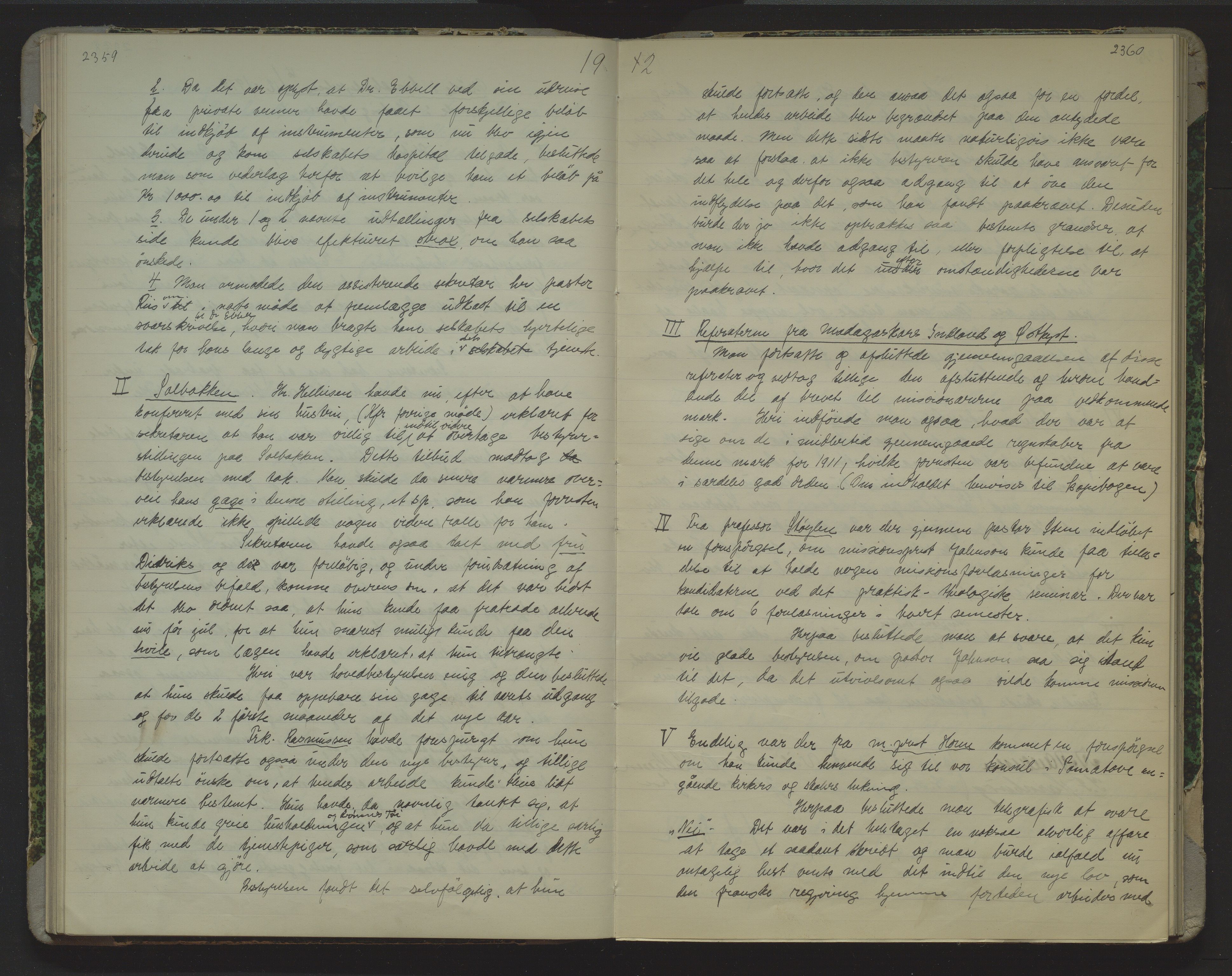 Det Norske Misjonsselskap - hovedadministrasjonen, VID/MA-A-1045/D/Da/Daa/L0020: Styreprotokoll nr. XIV, 5. februar 1912 - 26. januar 1914, 1912-1914, p. 2359-2360