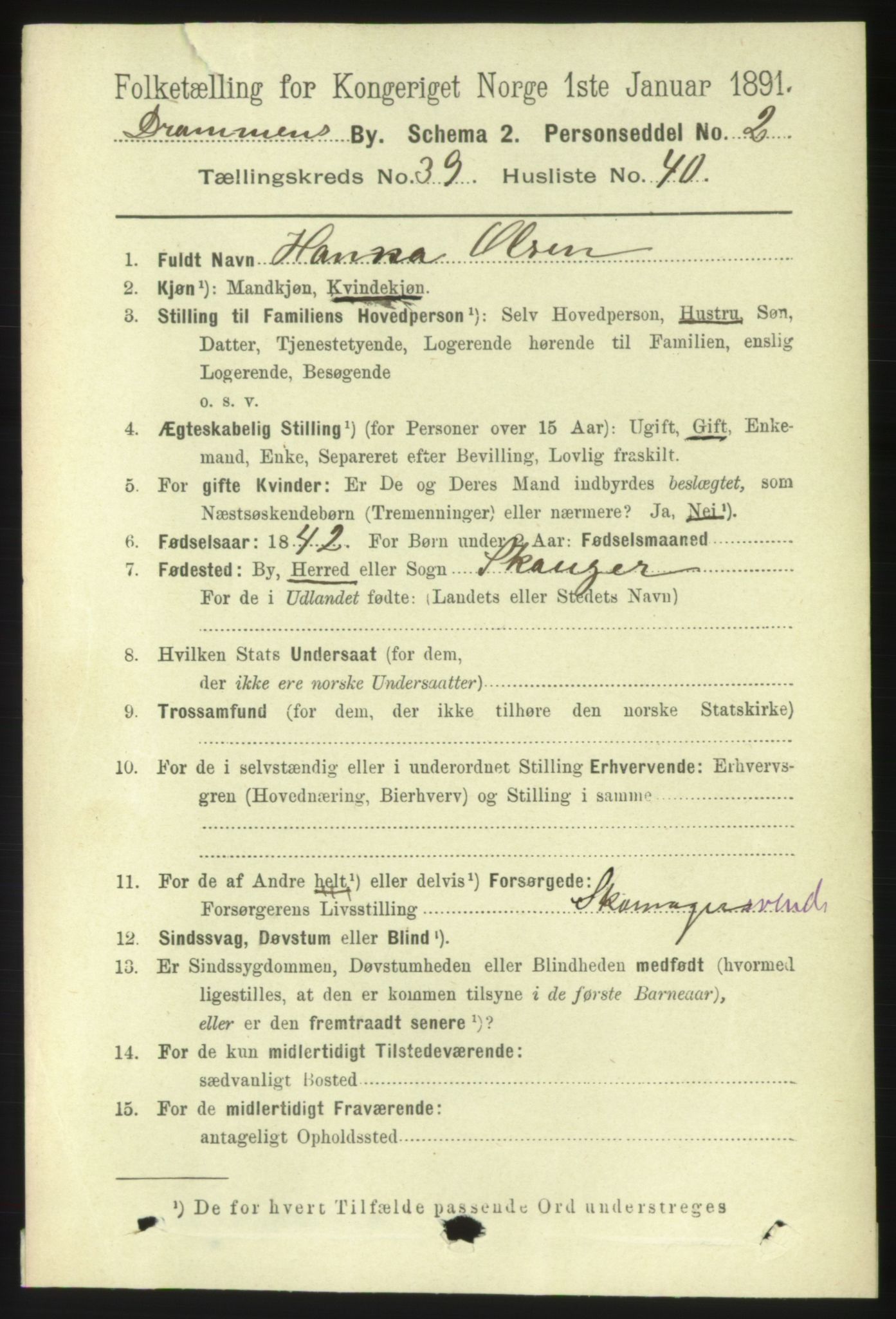 RA, 1891 census for 0602 Drammen, 1891, p. 23697